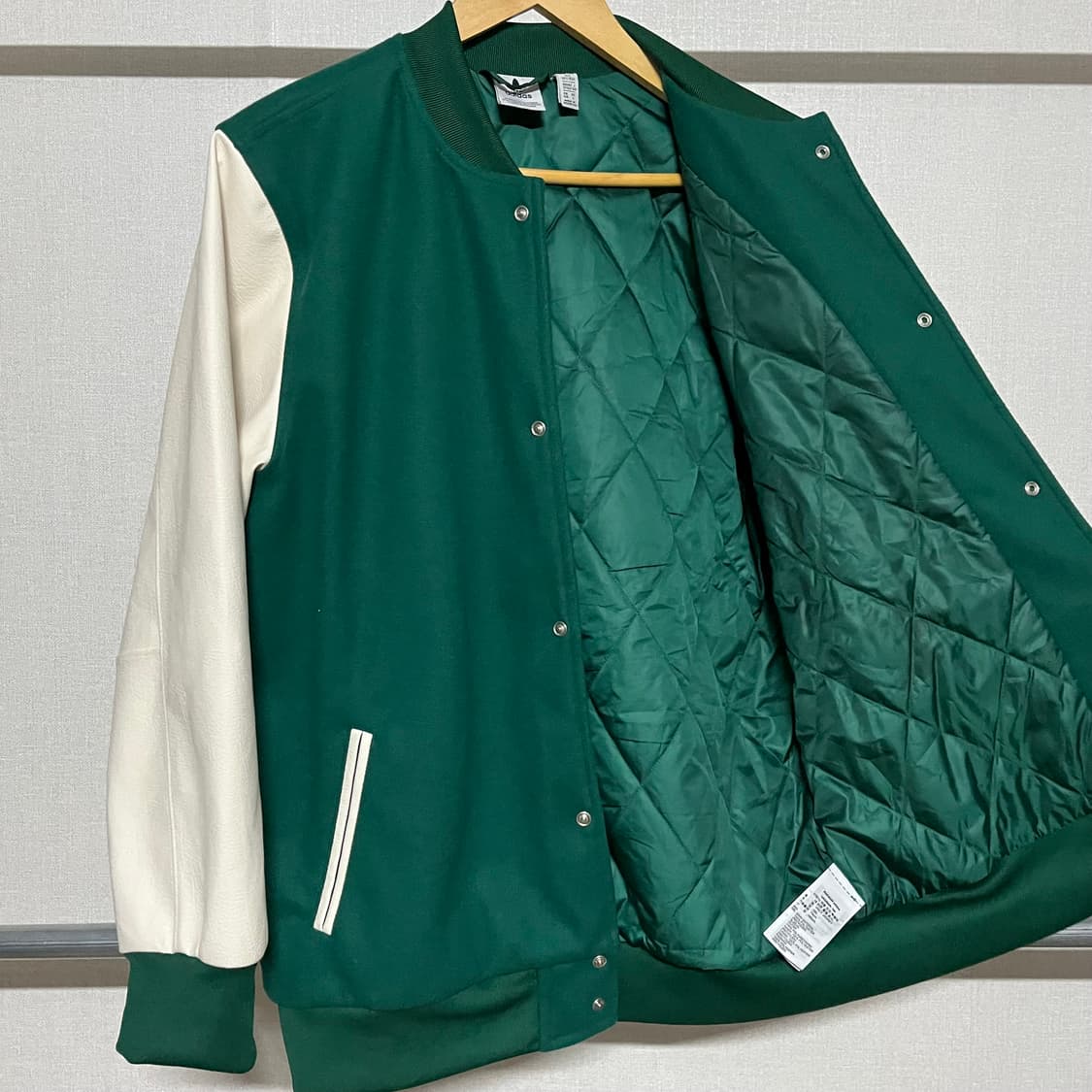아디다스 그린/아이보리 바시티 자켓 L 상품이미지9