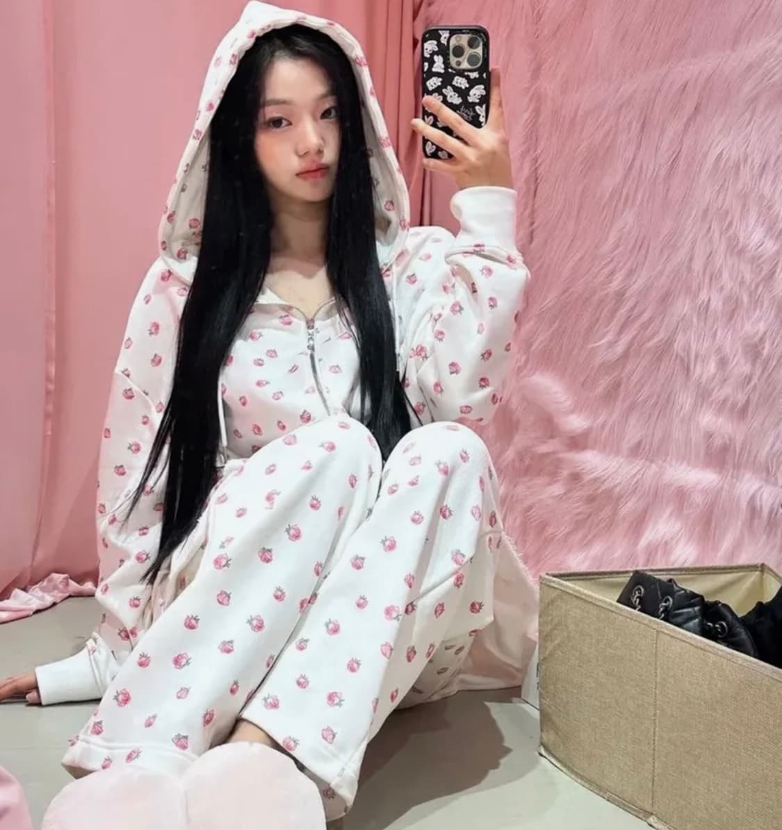 유희 FLOWER PATTERN LAYERD 트레이닝 셋업 상품이미지1