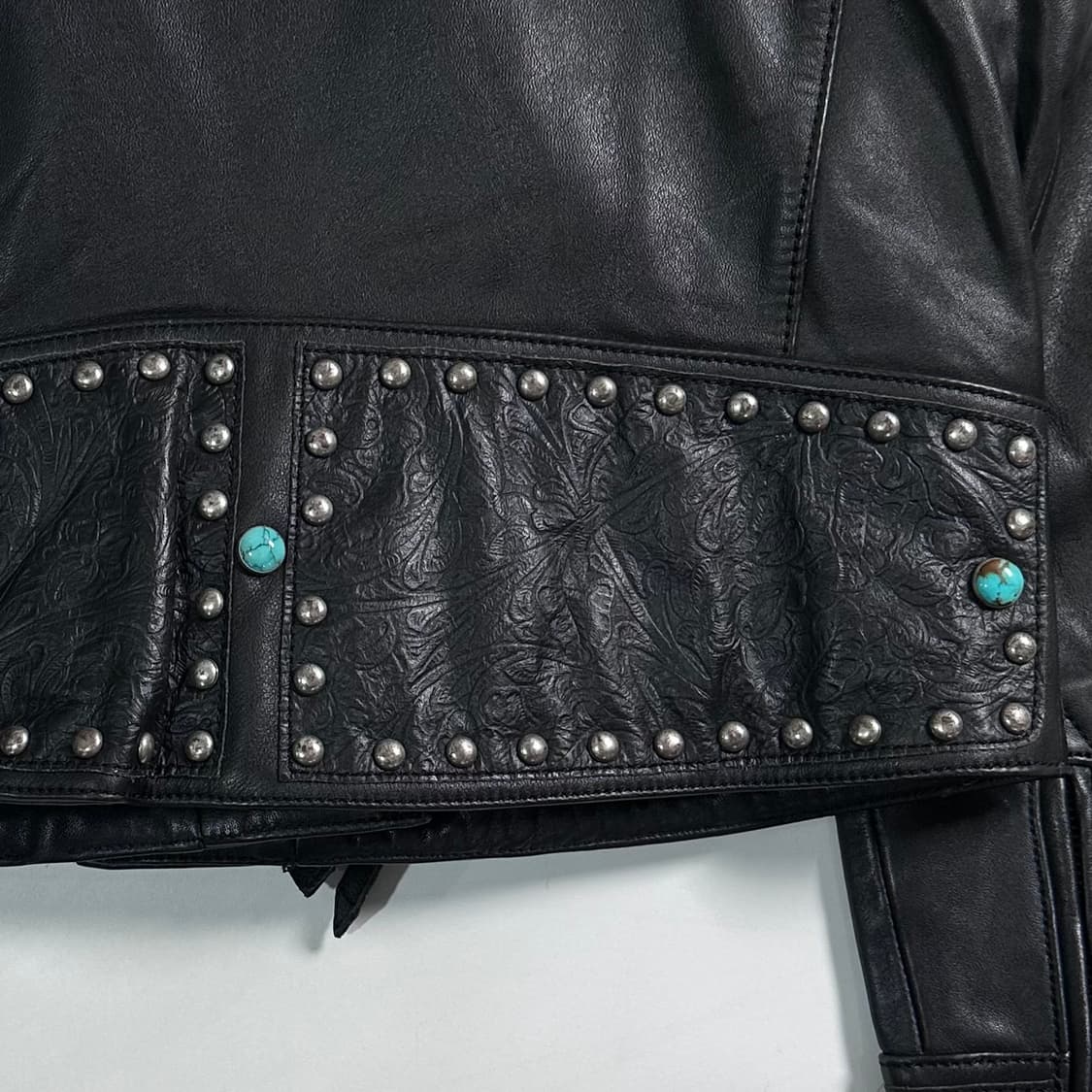 할리데이비슨 터키석 징 더블 라이더 자켓 상품이미지7