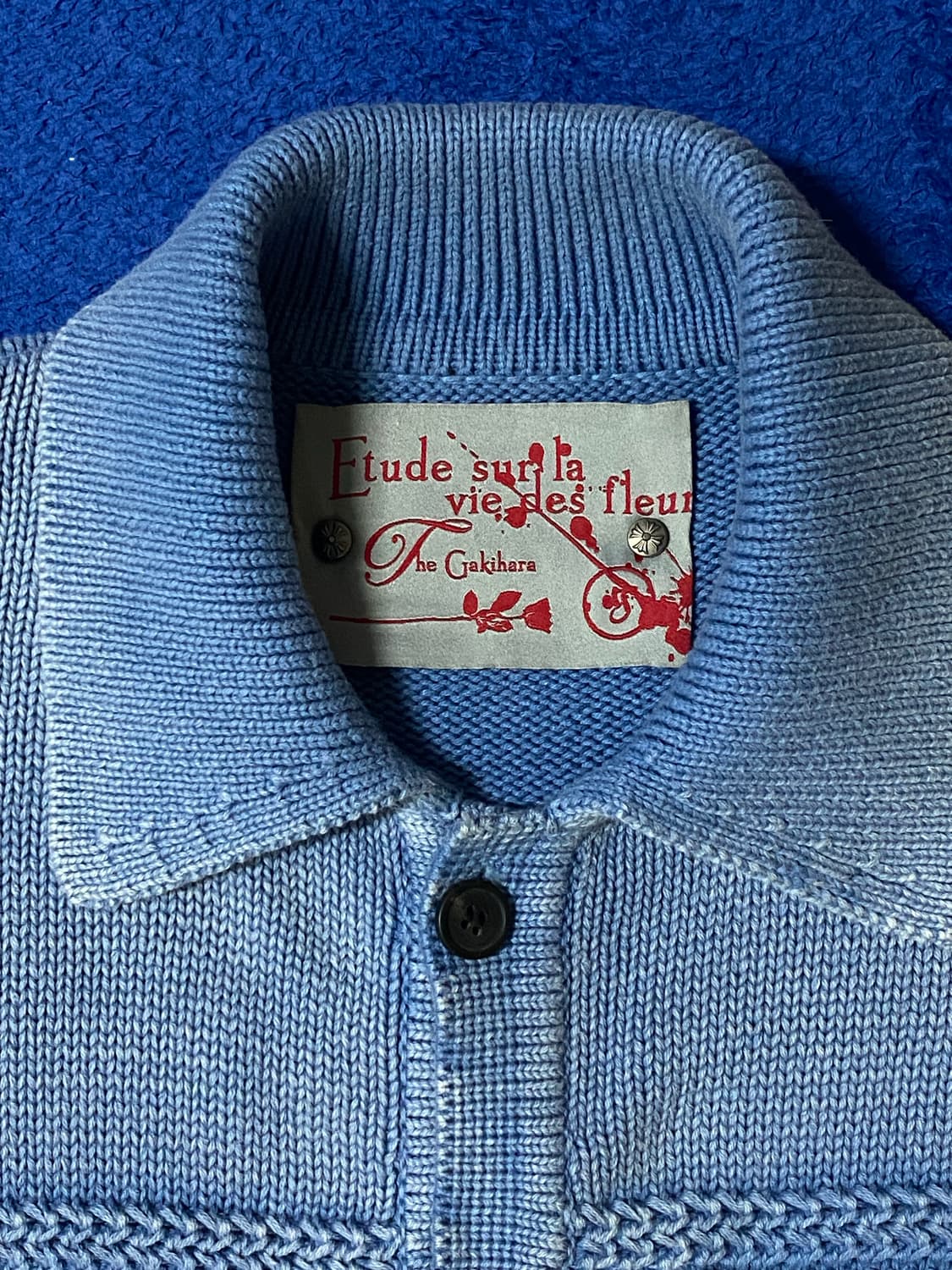 Gakihara 가키하라 워시드 트러커 블루 가디건 상품이미지3