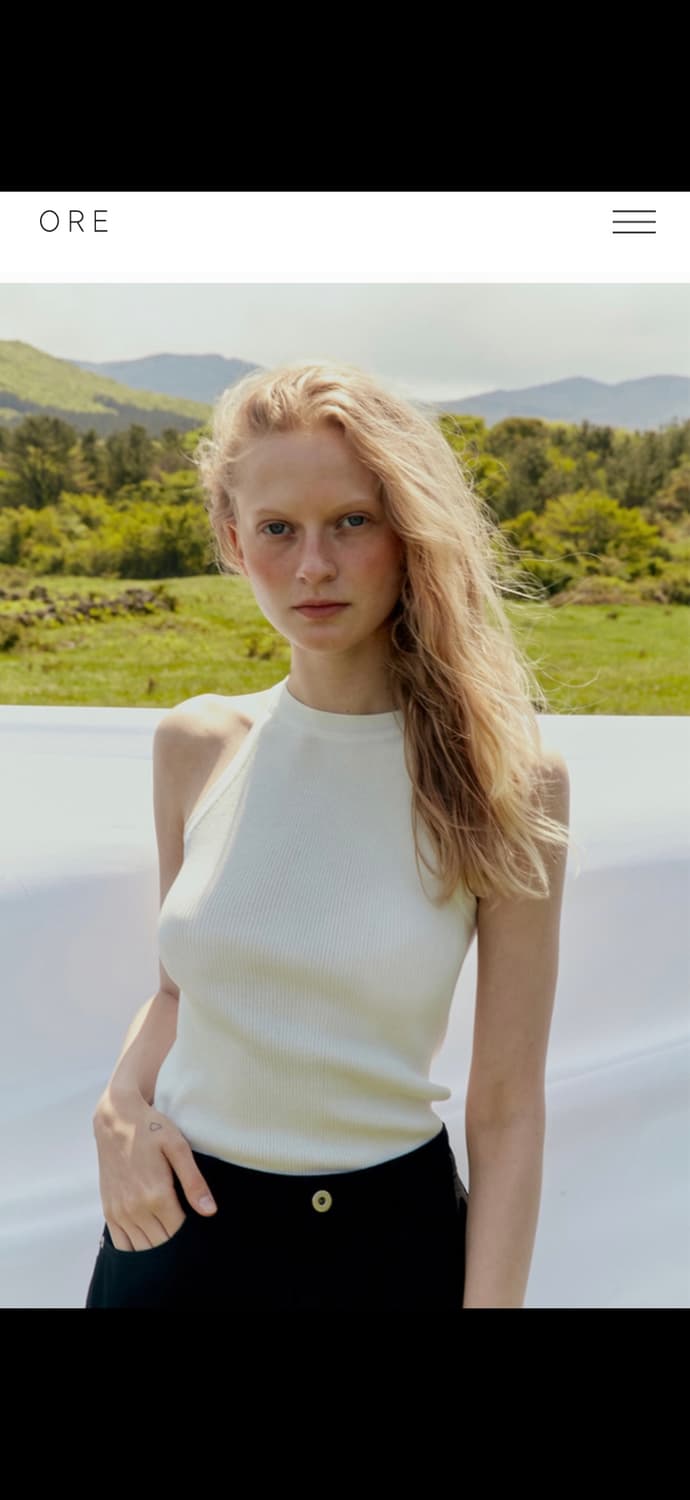 ORE 오어 홀터넥 슬리브리스 화이트 상품이미지1