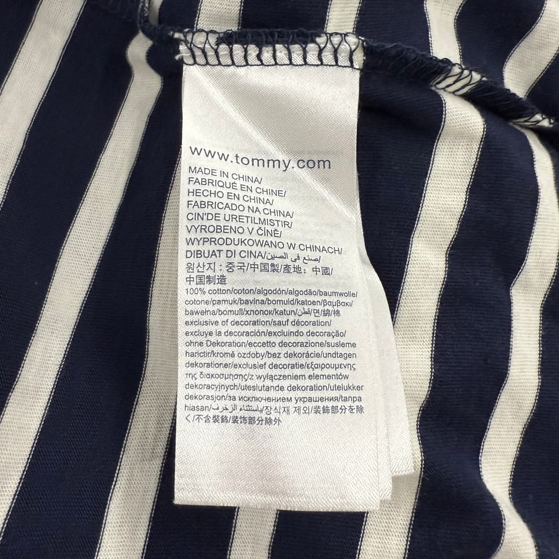 타미힐피거 네이비 화이트 스트라이프 단가라 긴팔 티셔츠  상품이미지6