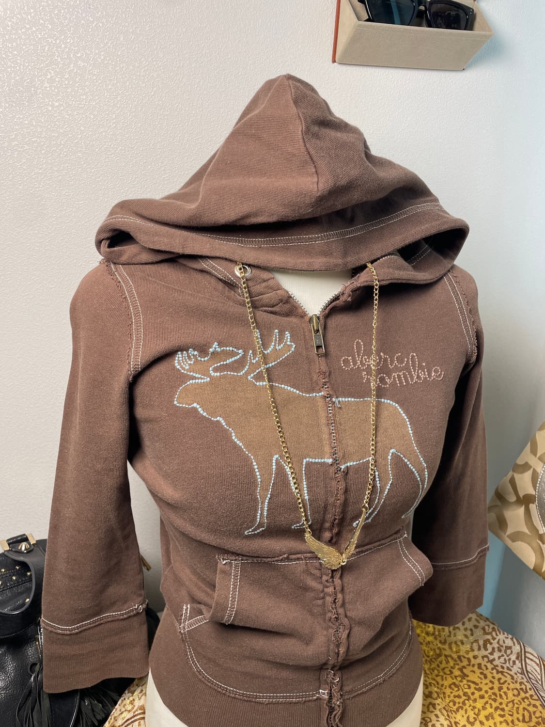 아베크롬비 브라운 후드 집업 상품이미지4