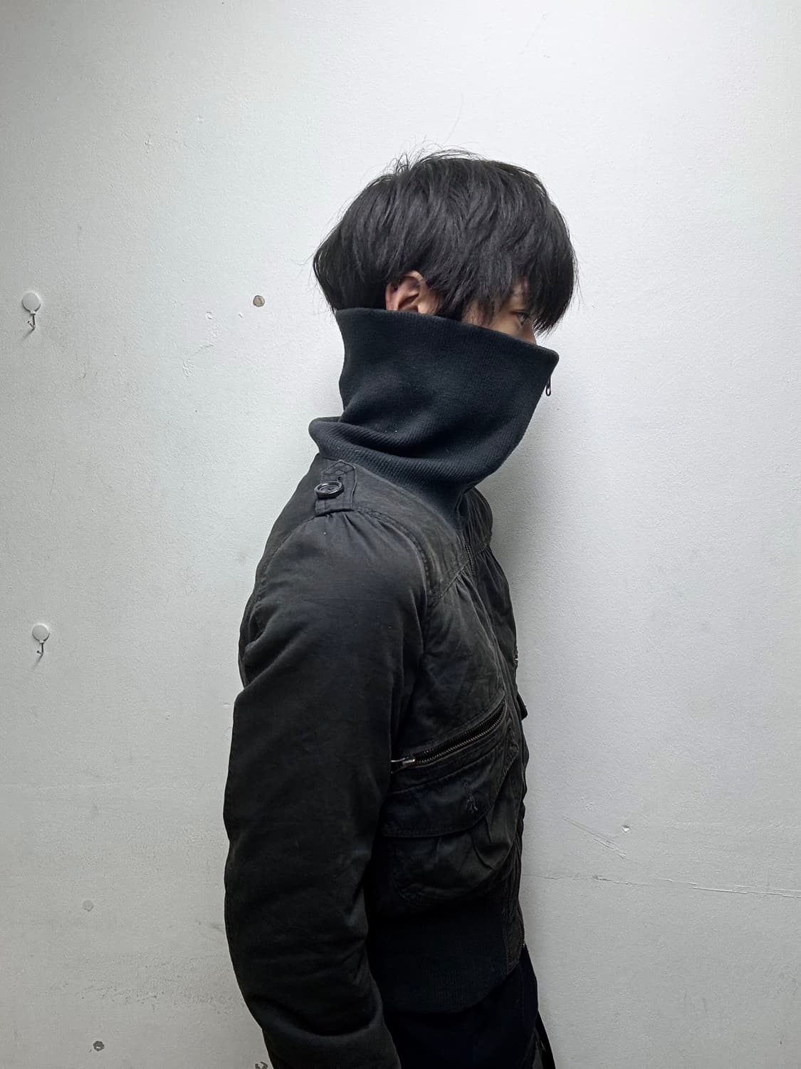 2000s Design Bomber-Fit Crop High Neck S 상품이미지7