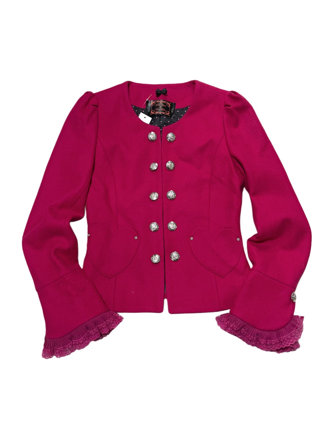 갸루 큐빅 하트포켓 디테일 나폴레옹 자켓  상품이미지2