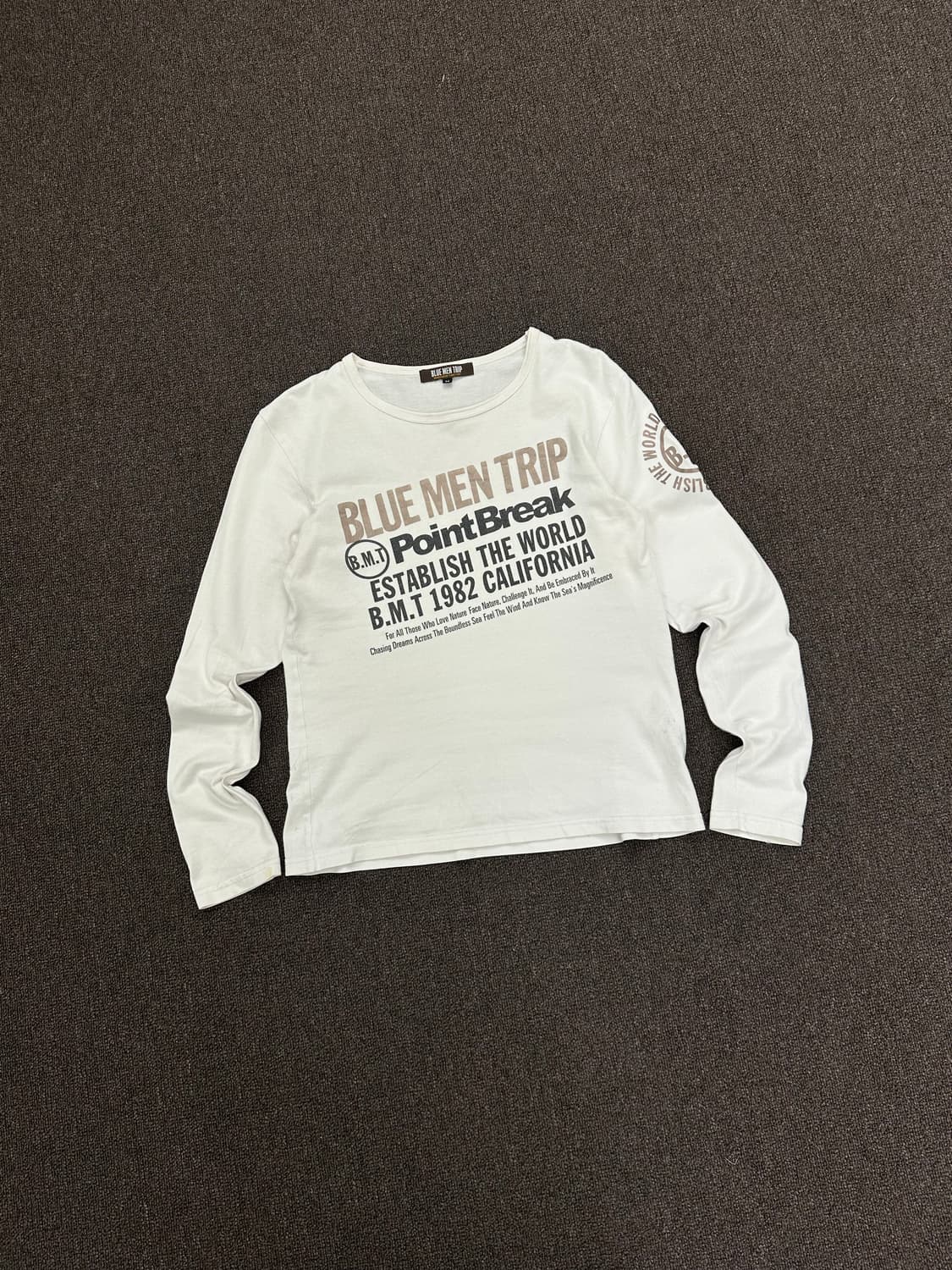 M)Japanese vintage 여성 프린팅 화이트 롱슬리브 상품이미지3