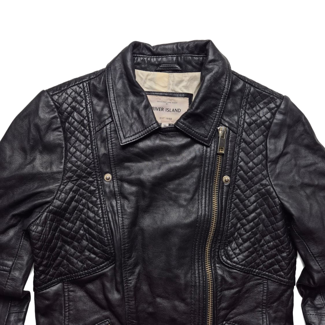[XS] River Island 여성 리얼레더 라이더 자켓  상품이미지3