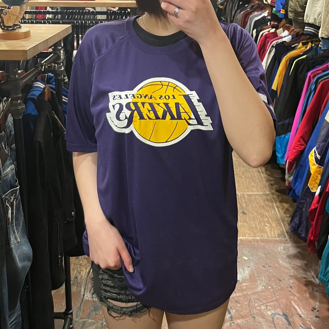 [HI] 빈티지 반팔져지 퍼플 상품이미지1