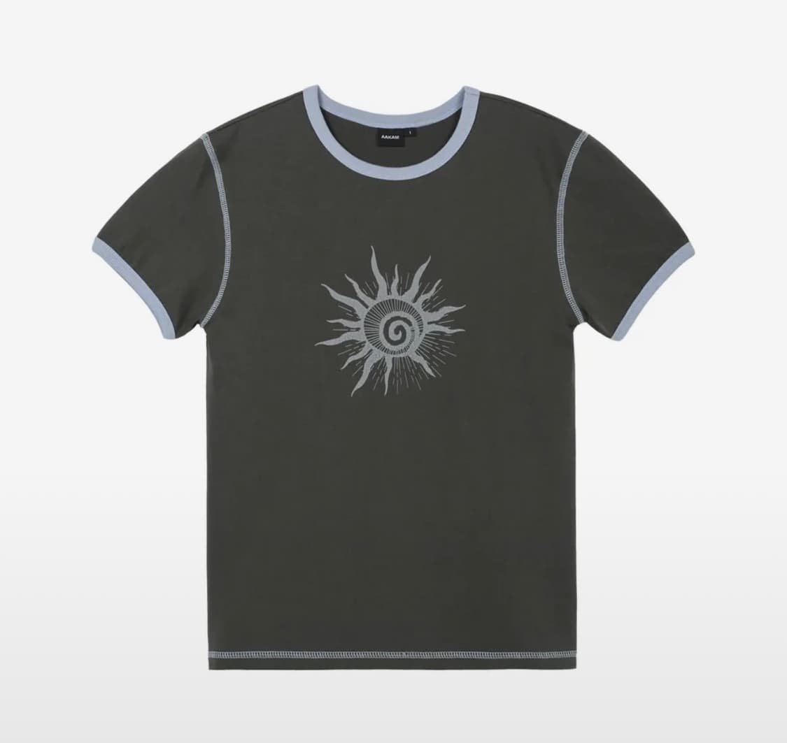 아캄 반팔 Cracked Sun Ringer Top 1사이즈 상품이미지1