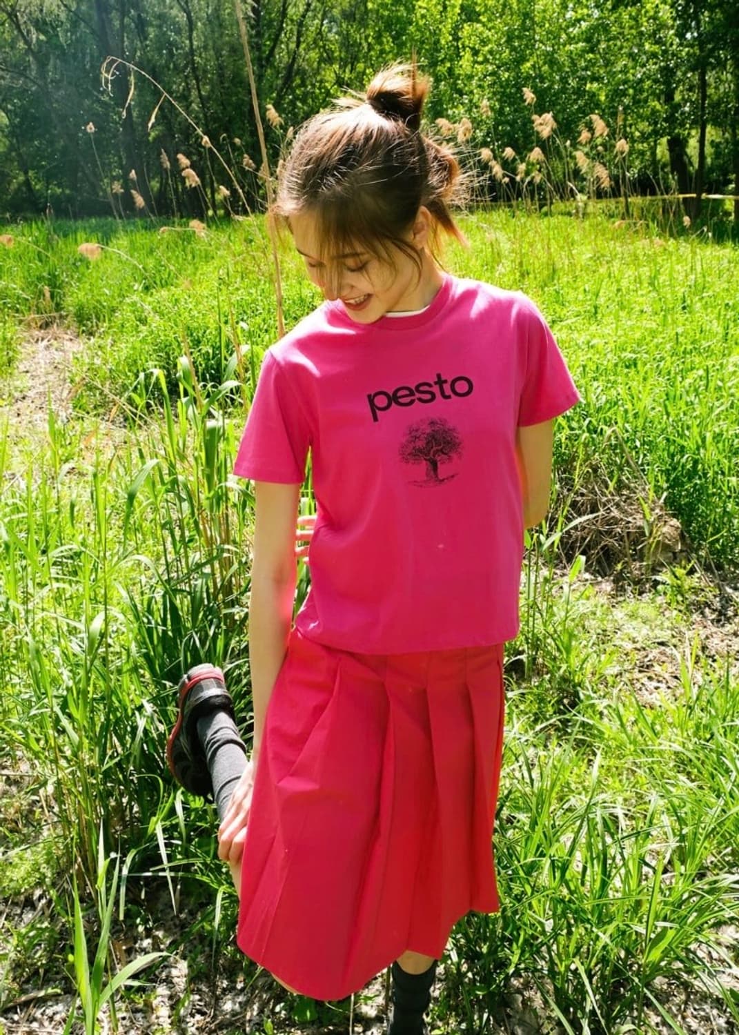 pesto 플리츠 미디 스커트 상품이미지1