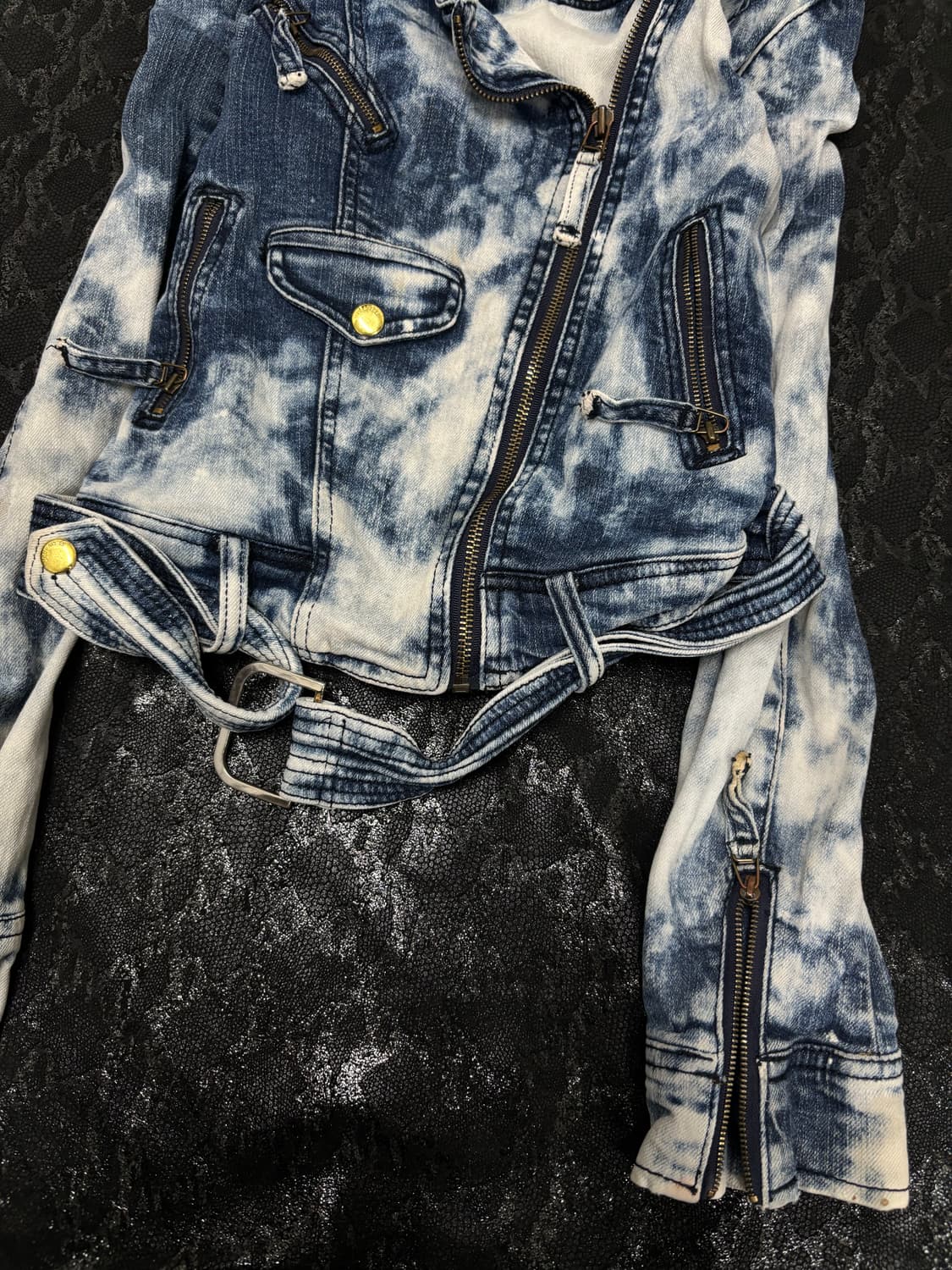 00’s Tie-dye Slim Fit Biker Jacket 상품이미지6