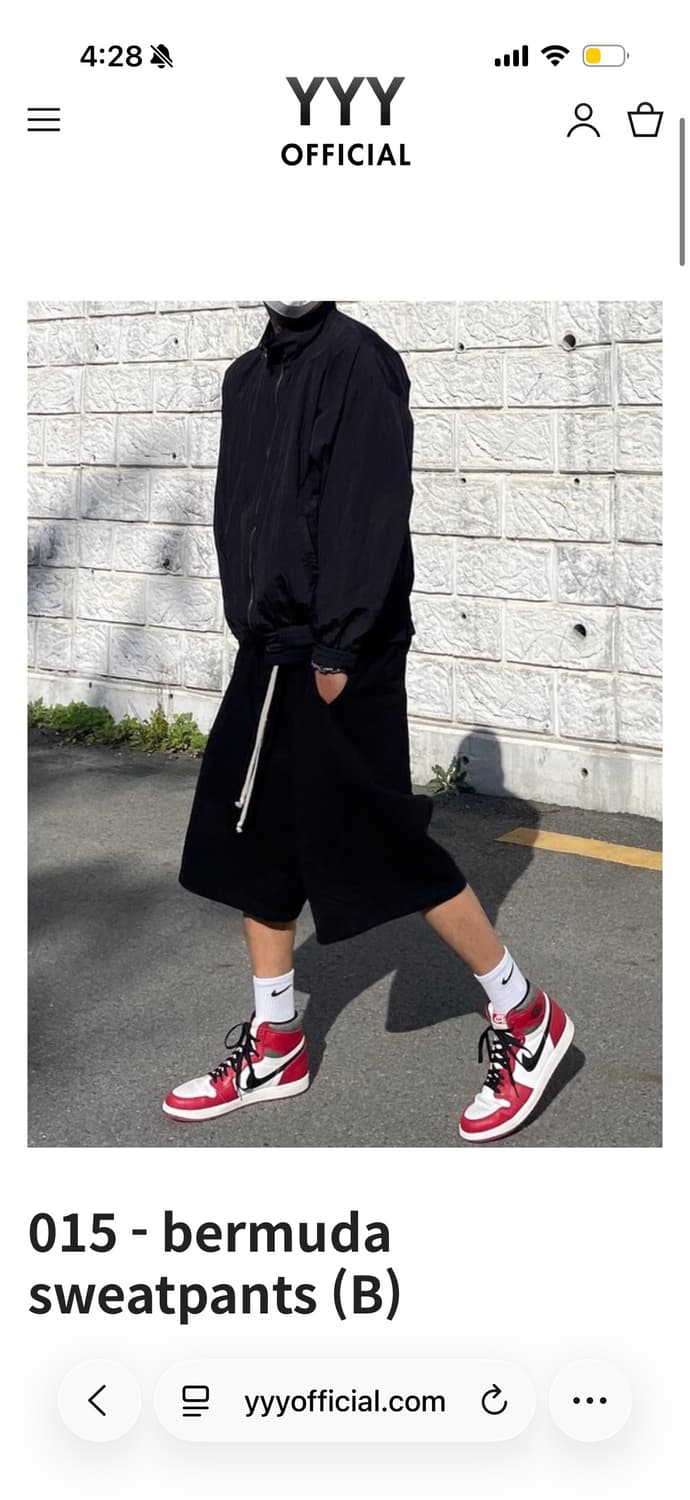 구함) yyy bermuda sweatpants 버뮤다 스웨트팬츠 상품이미지1