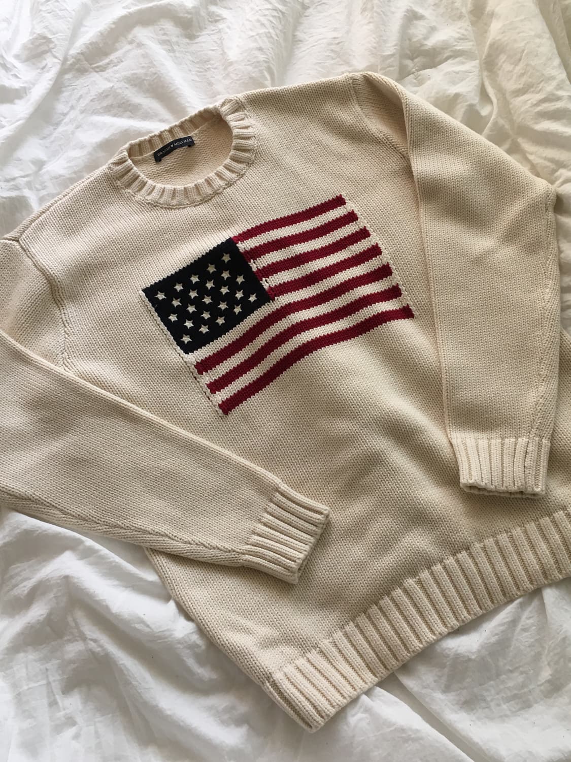 브랜디멜빌 성조기 니트 아이보리 스웨터 상품이미지1