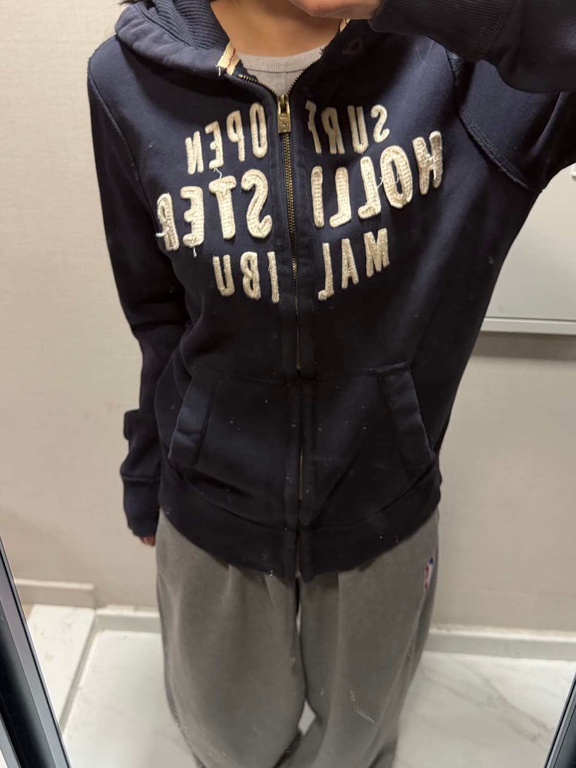 홀리스터 네이비 후드집업 m 상품이미지1