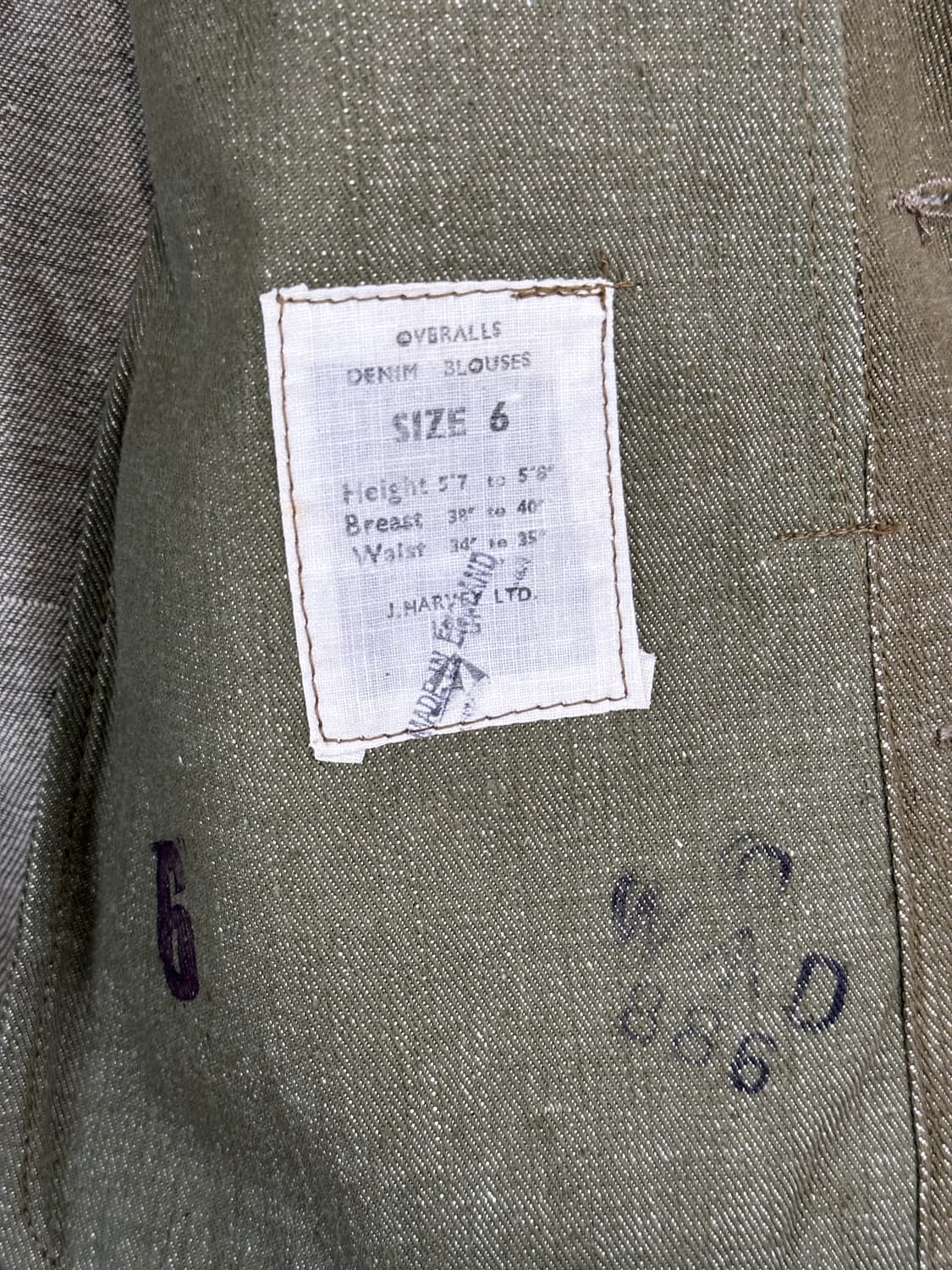 오리지날 50s데드스탁 영국군 데님 배틀드레스 상품이미지4