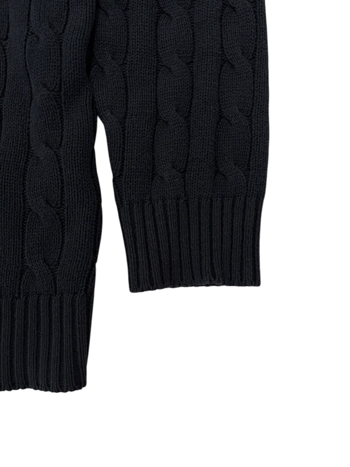 폴로 꽈배기 니트 블랙 (L) 상품이미지6