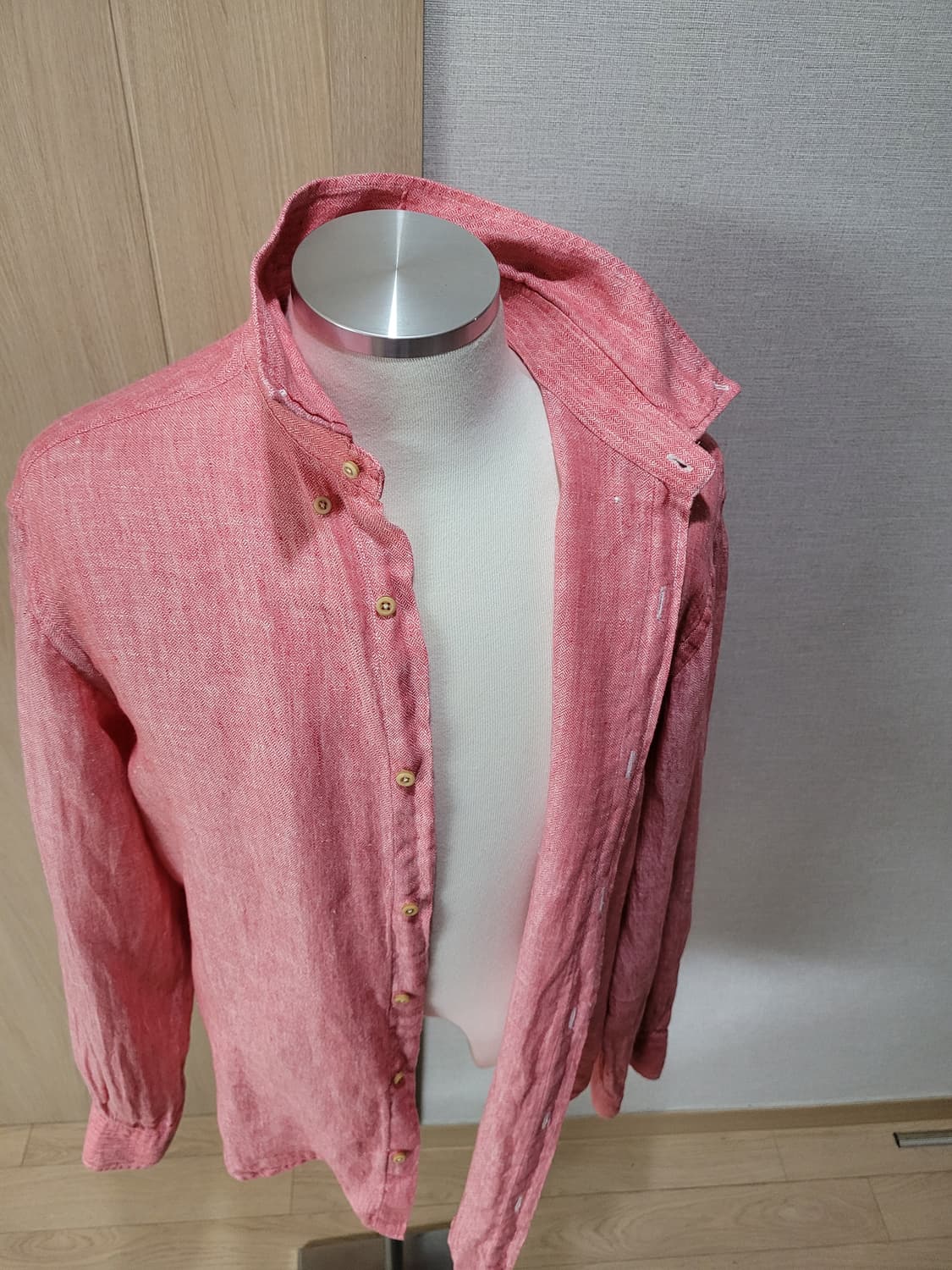 마시모두띠 Massimo Dutti 남자 린넨 셔츠 105 레드 상품이미지7