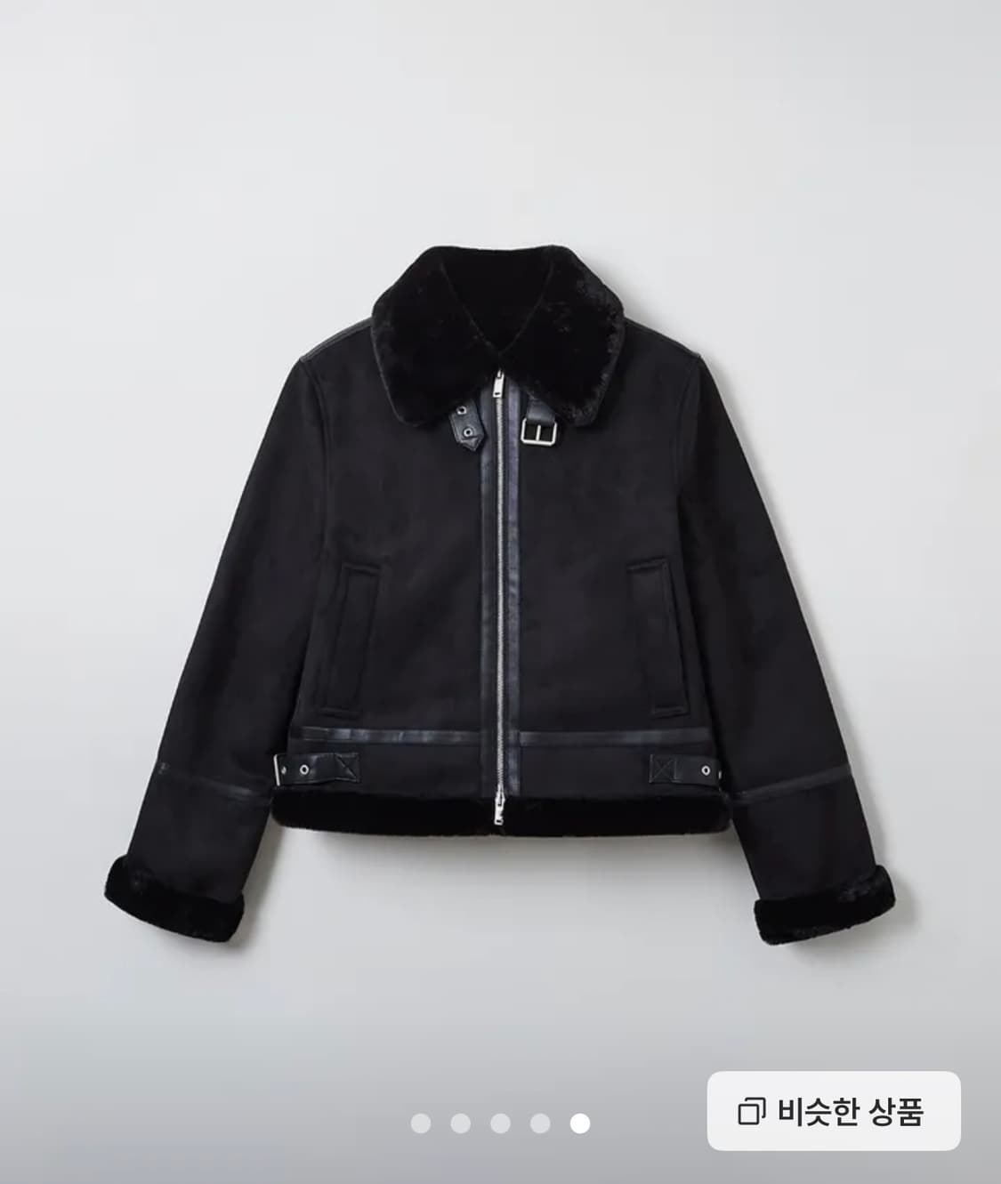 스파오 여성 퍼 무스탕 블랙 M 상품이미지1