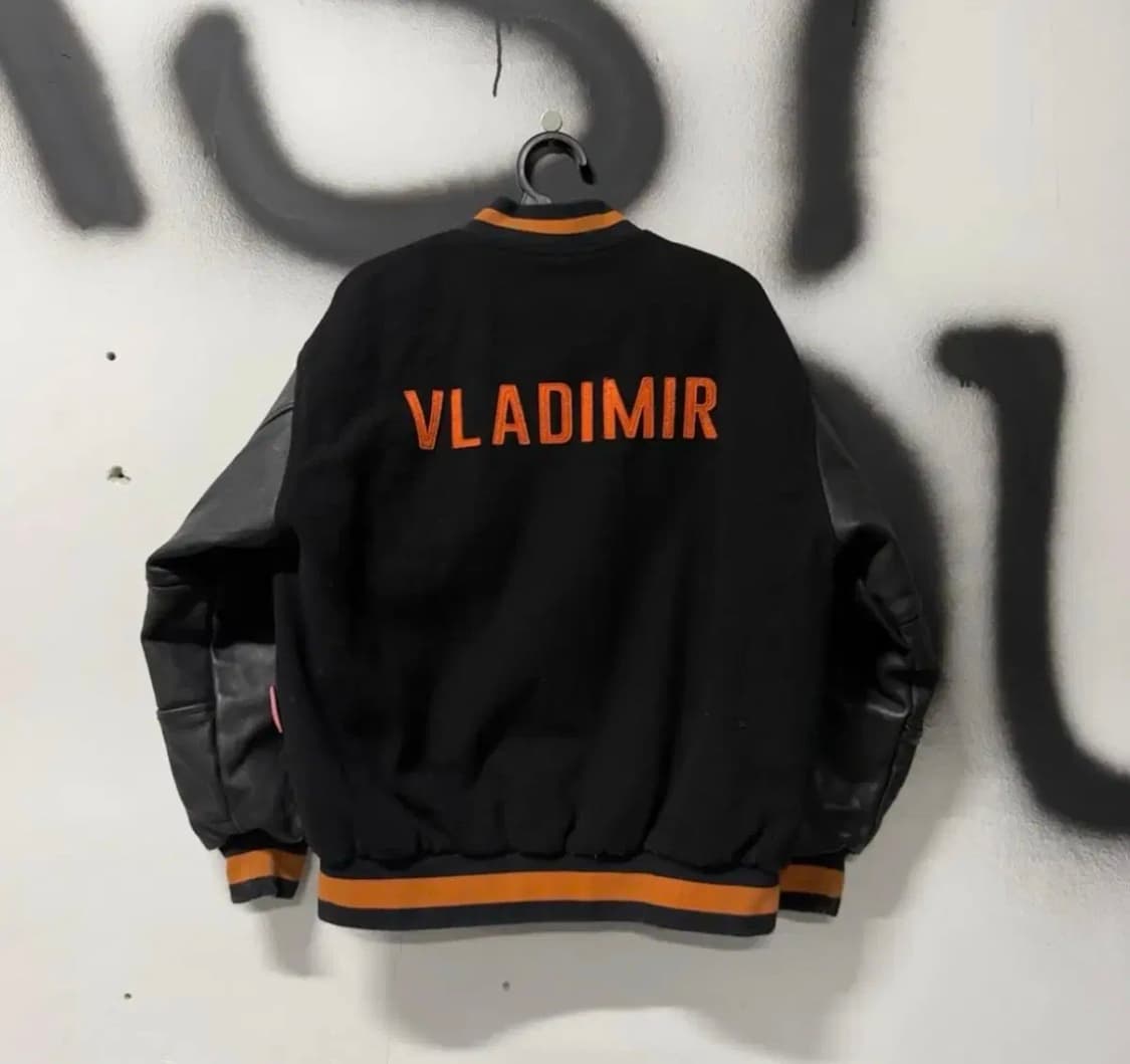 카우레더성조기 자수 패치 바시티 자켓 상품이미지2