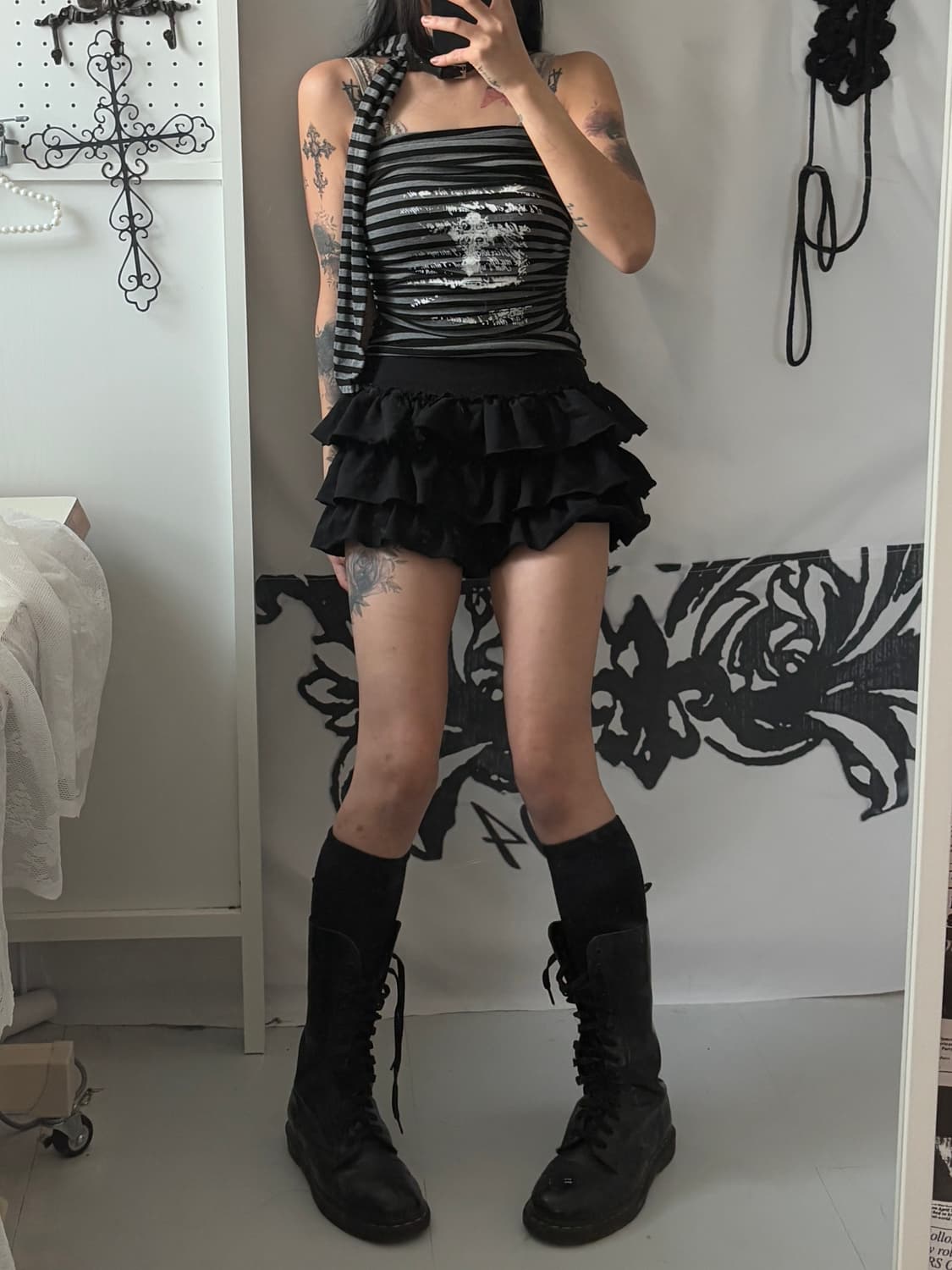 • striped top & muffler set 상품이미지2