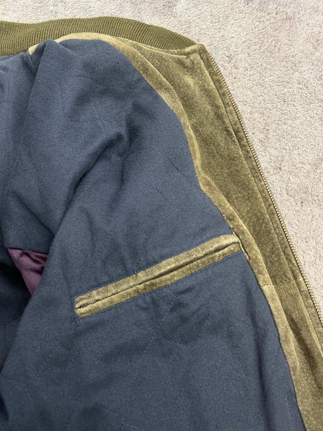 90s GAP 올리브 그린 스웨이드 봄버 자켓 XL 상품이미지6