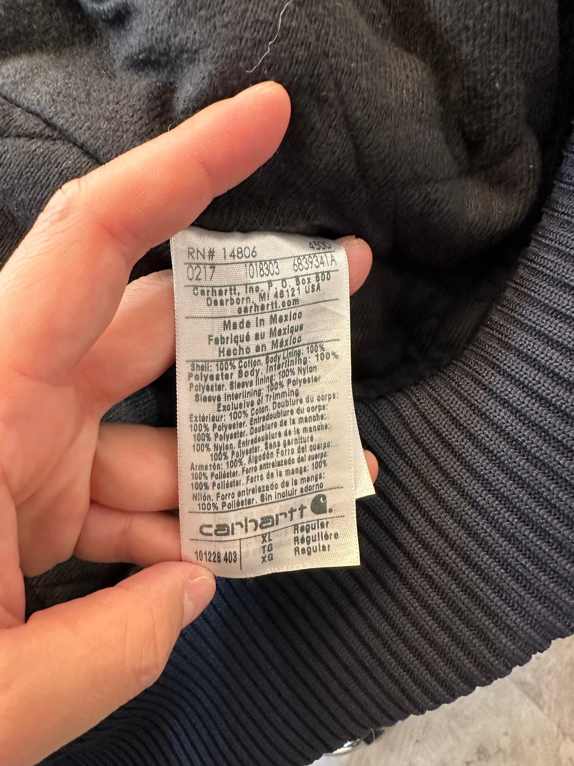 XL)칼하트 네이비 자켓 상품이미지5