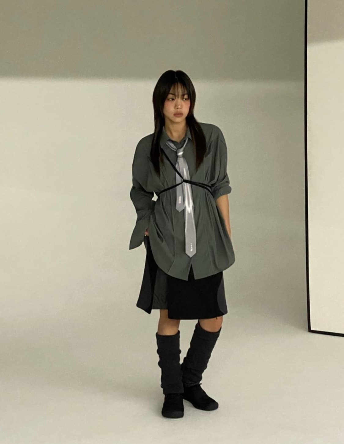 오호스 나일론 셔츠&넥타이 세트 상품이미지1