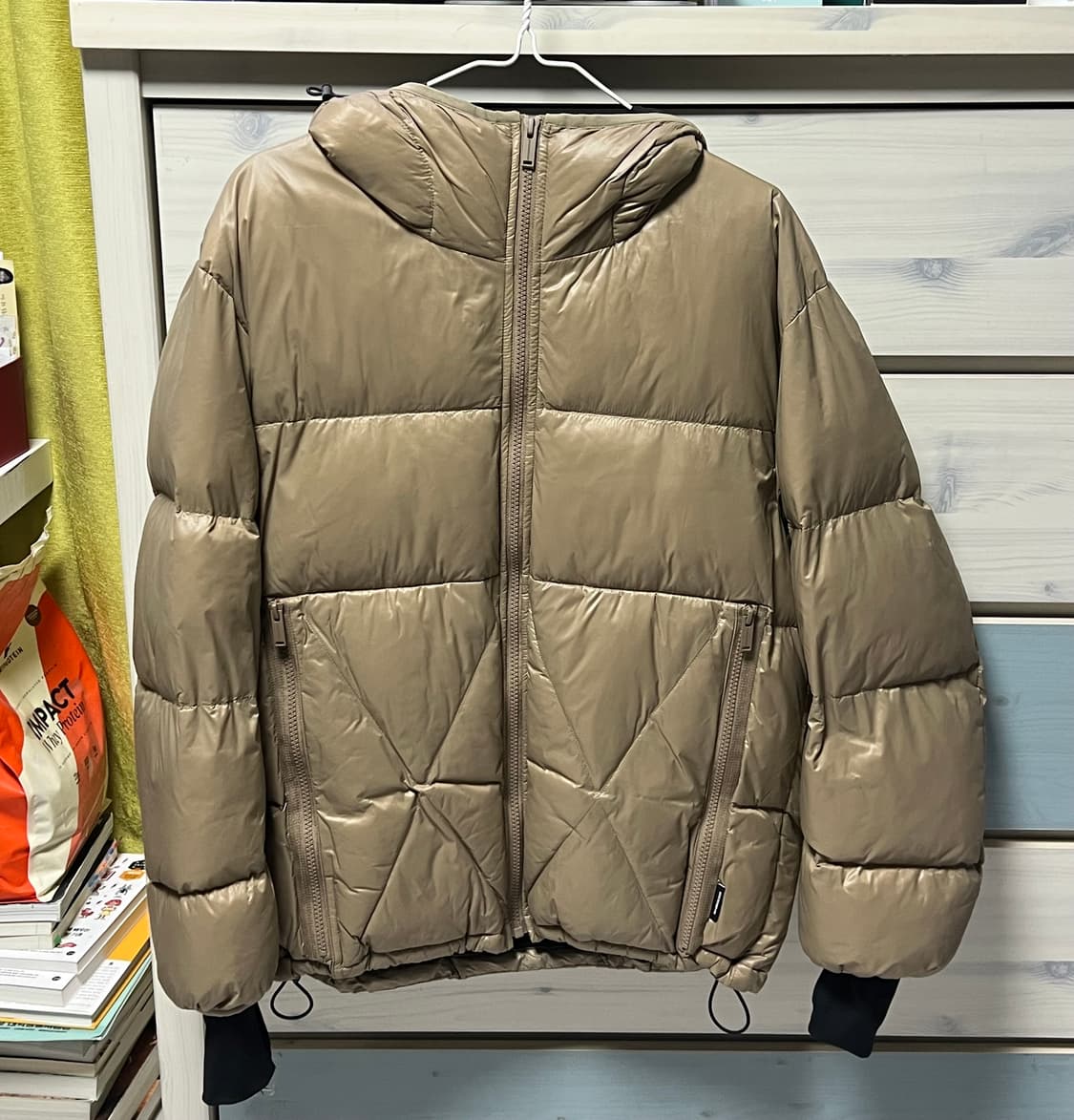 Gu 언더커버 패디드 퀼팅 재킷 S [블랙, 베이지] 상품이미지2