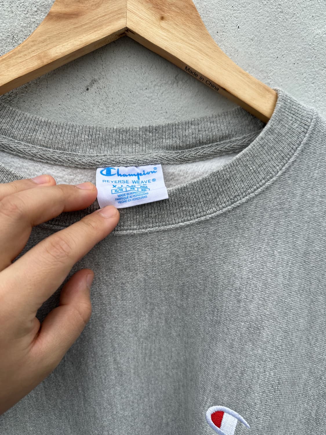 [2XL] 챔피온 리버스위브 그레이 맨투맨 상품이미지3