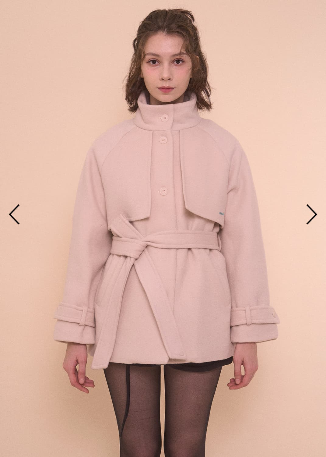 벨리아르 밀키 트렌치 울 코트 연한 크림핑크 (무료배송) 상품이미지1