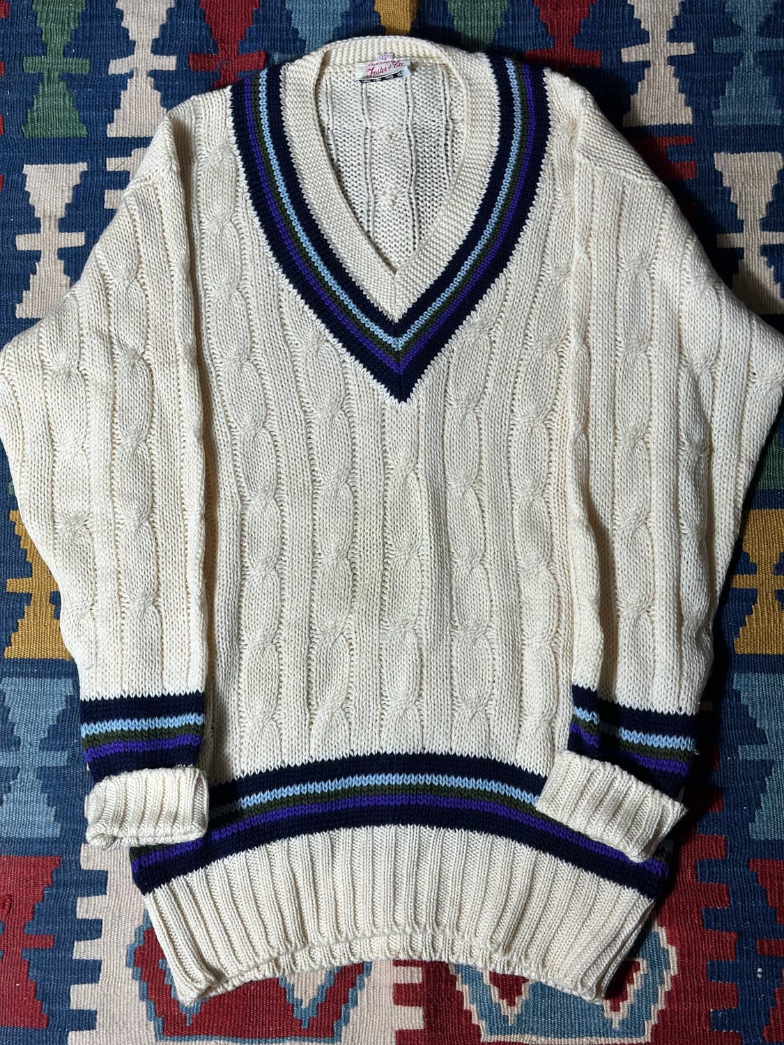60s Vintage 브이넥 피셔맨 스웨터 상품이미지2