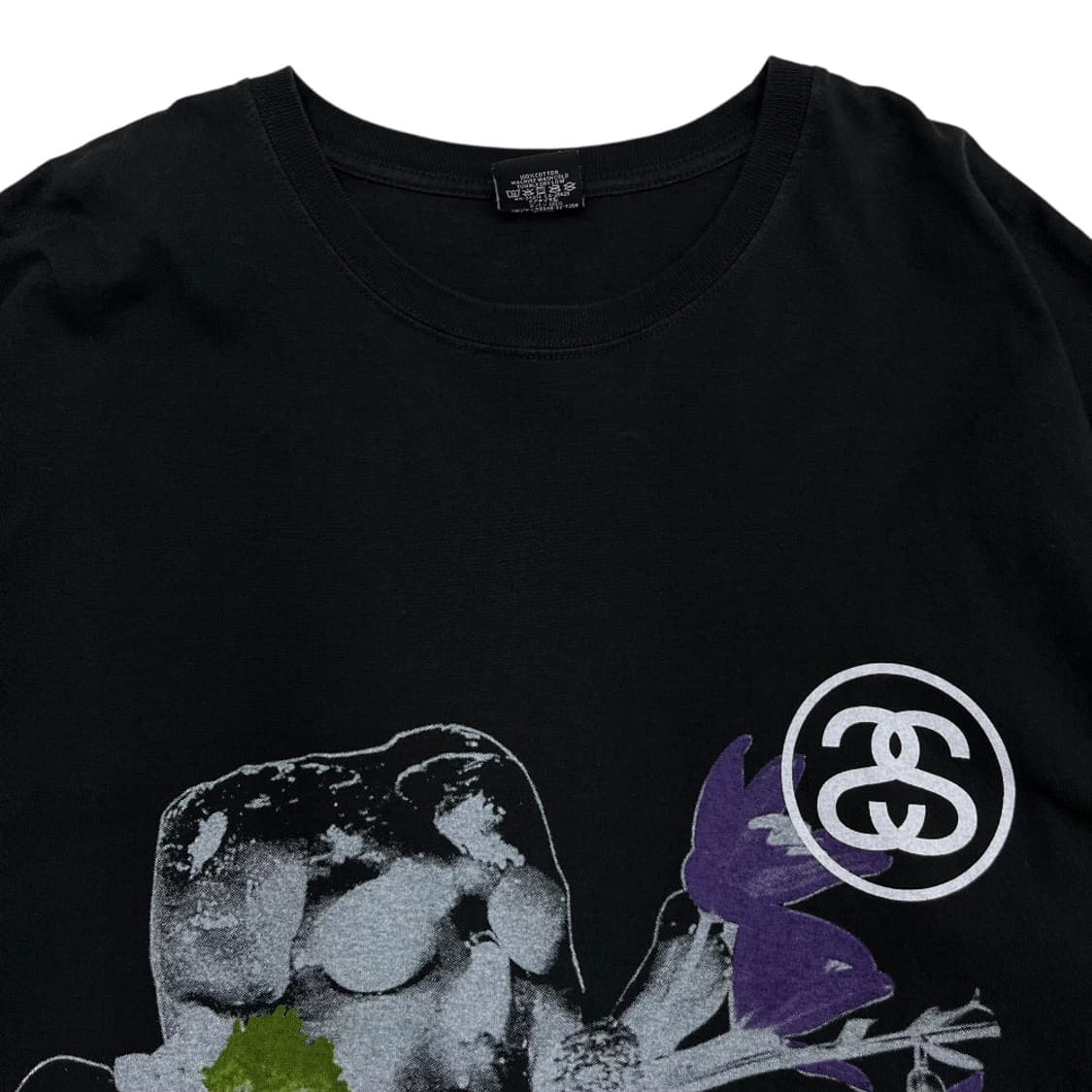 스투시 플라워 주사위 프린팅 블랙 반팔 XL 상품이미지5