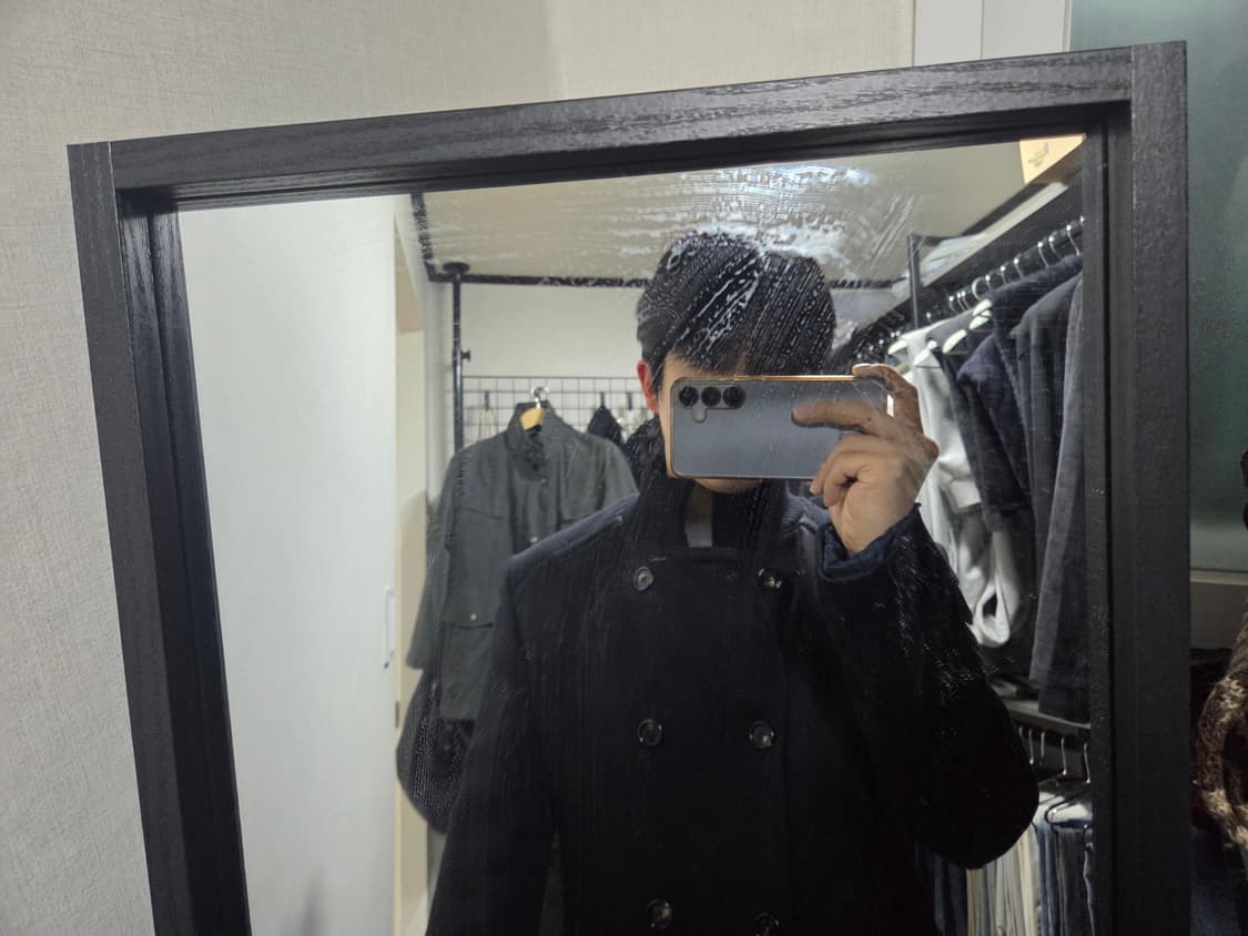 VanHart di Albazar) 빈티지 울 니트 더블 코트 상품이미지4