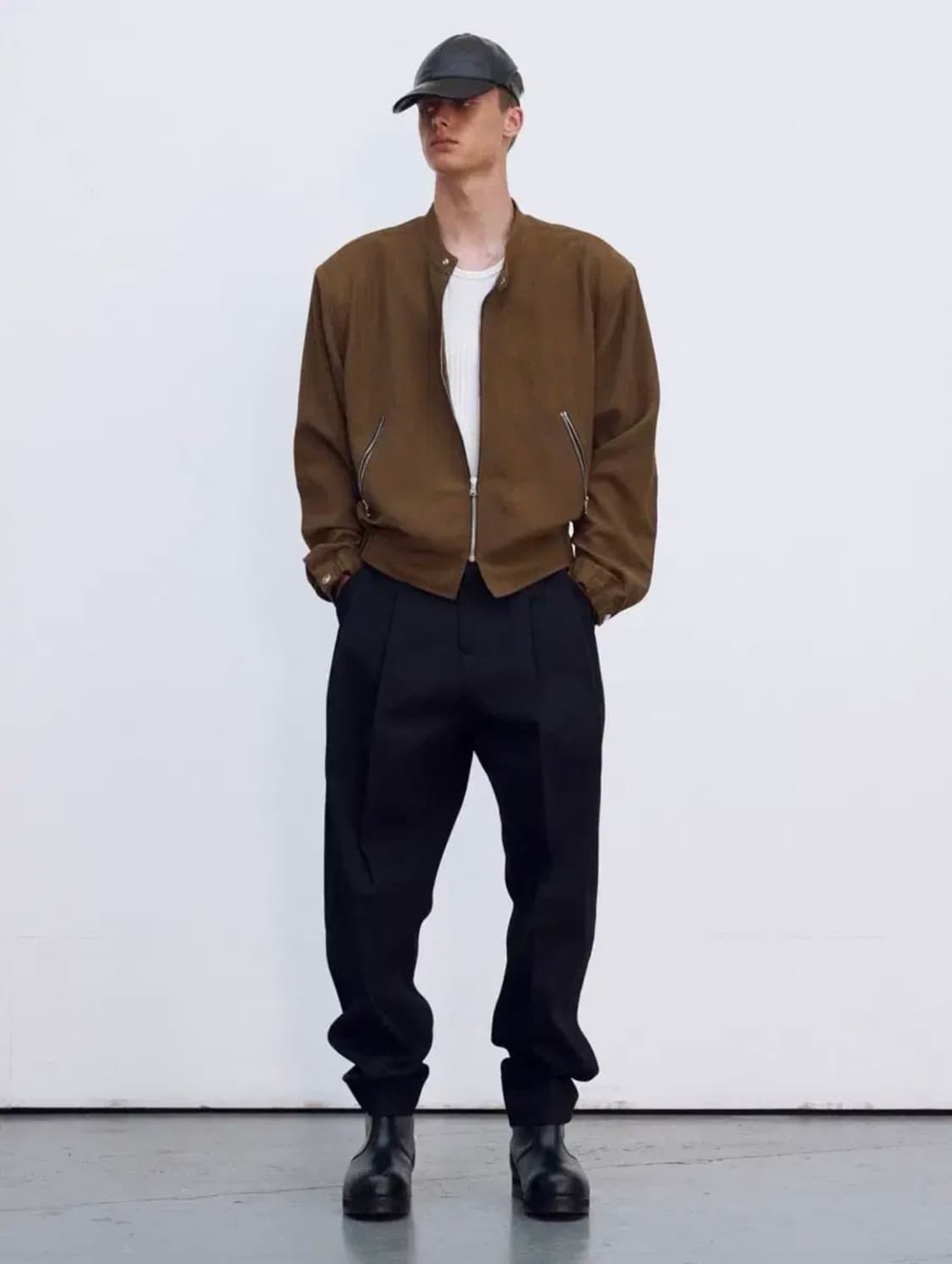 [S] 렉토 카소토 비스코스 보울링 점퍼 자켓 카키 브라운 상품이미지4
