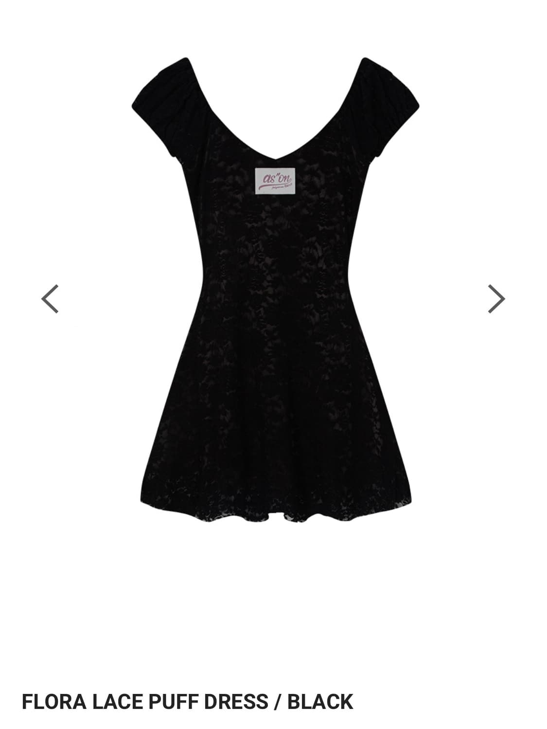 애즈온 flora lace puff dress 플로라 레이스 퍼프 드레스 상품이미지3
