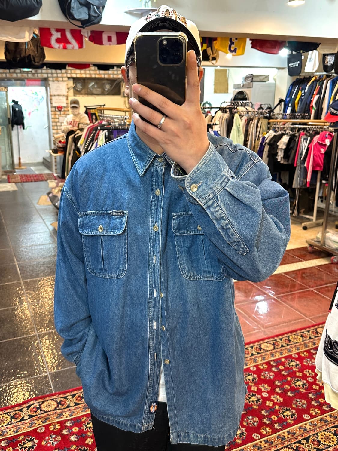 디키즈 안감 후리스 데님 셔츠 L 상품이미지1