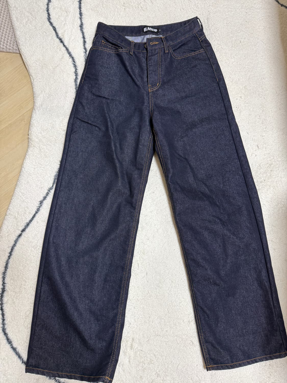 블랙업 생지데님 와이드팬츠 m 상품이미지1