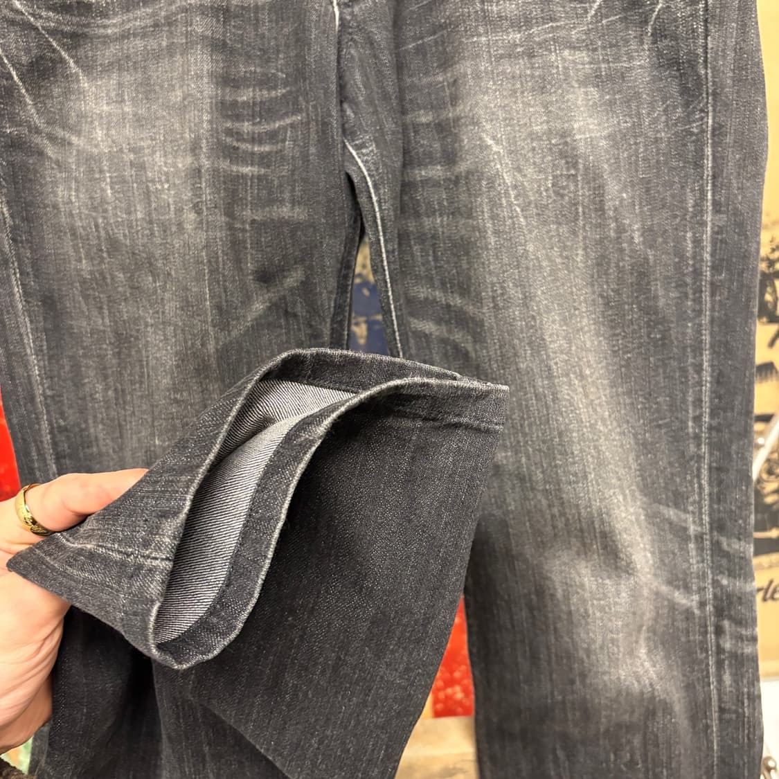 00s Lee MR 웨스턴 포켓 벨티드 Y2K 빈티지워싱 데님팬츠 N78 상품이미지4