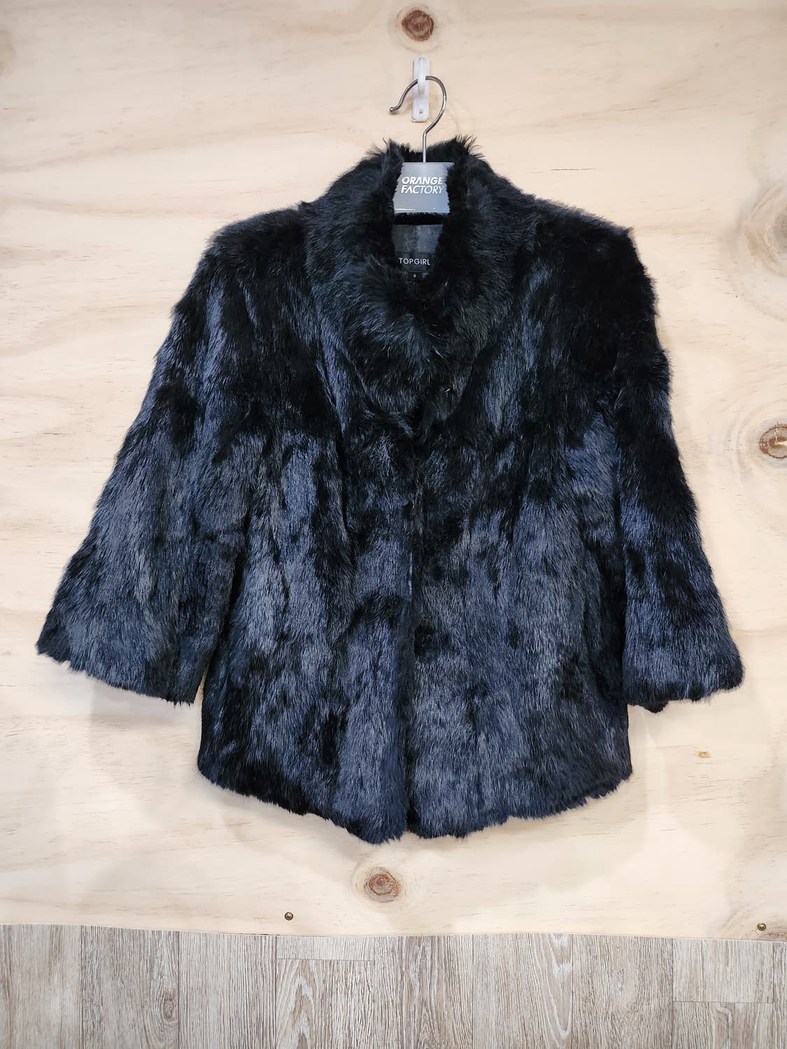 589) 탑걸 토끼털 7부 퍼 자켓 상품이미지1