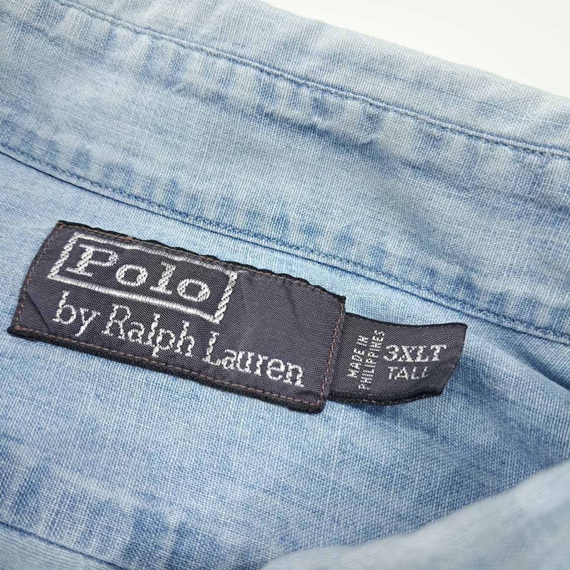 CL631 3XLT 폴로 90s 데님 워크 샴브레이 셔츠 남방 상품이미지3