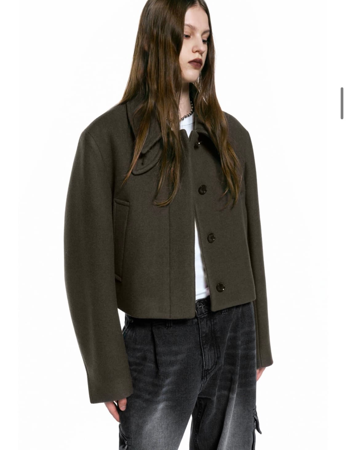 인사일런스 우먼 미니멀 크롭 코트 S 상품이미지1