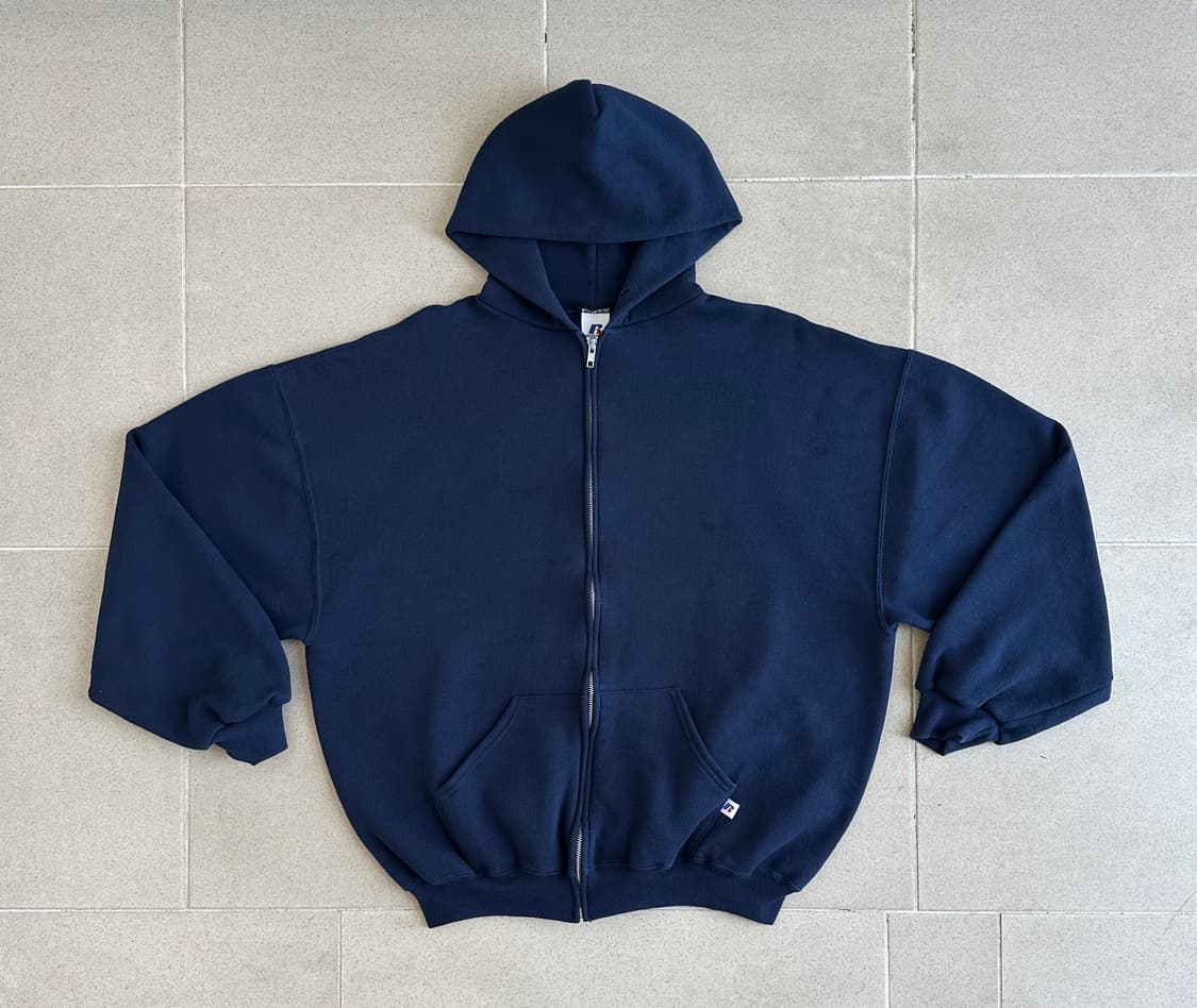 00s 빈티지 러셀 후드집업 네이비 XL 상품이미지1
