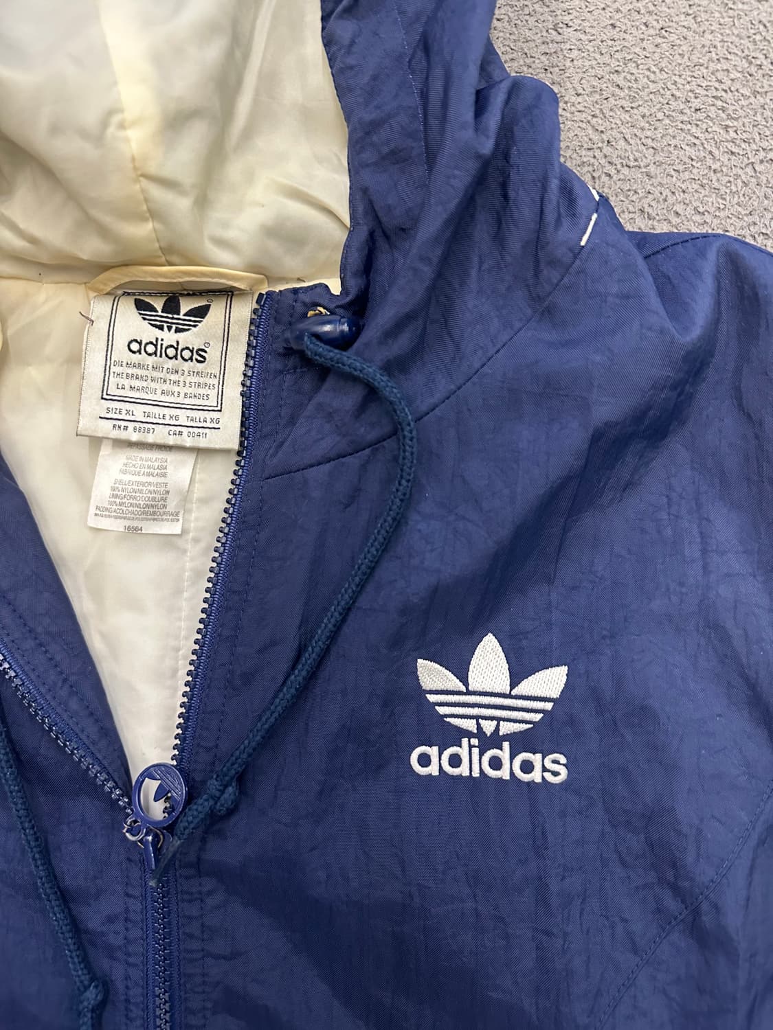 아디다스 80-90s 빈티지 빅로고 바람막이 자켓 처분  상품이미지2