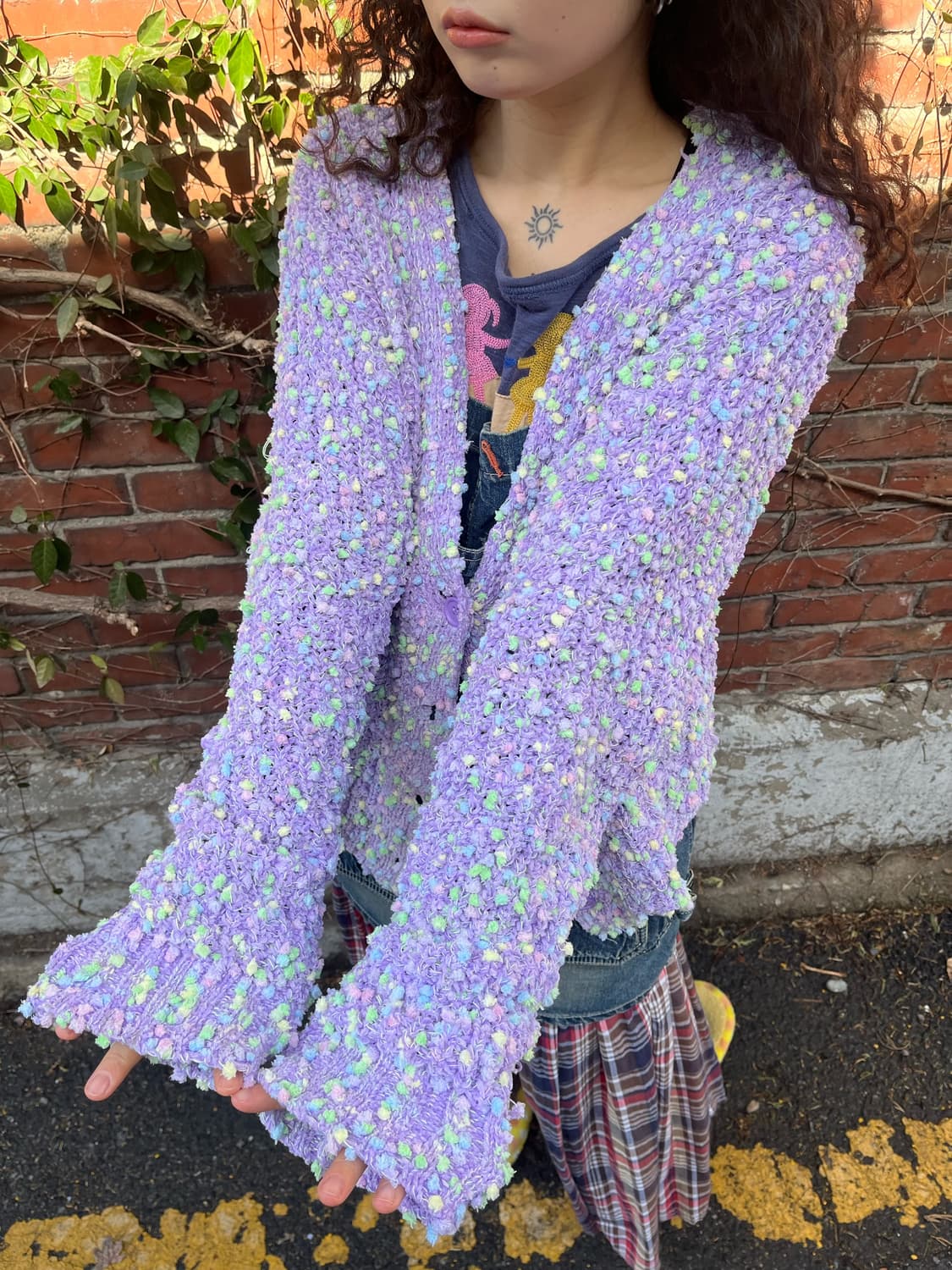 scolar 라벤더 보라 니트 가디건 상품이미지2