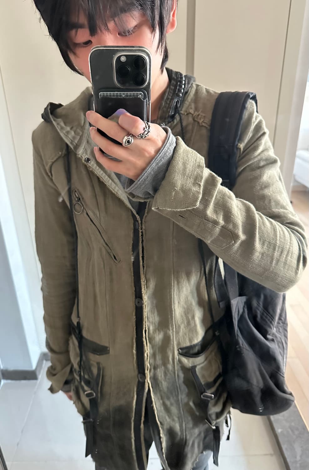 “Kmrii” black raven cargo jacket 상품이미지10