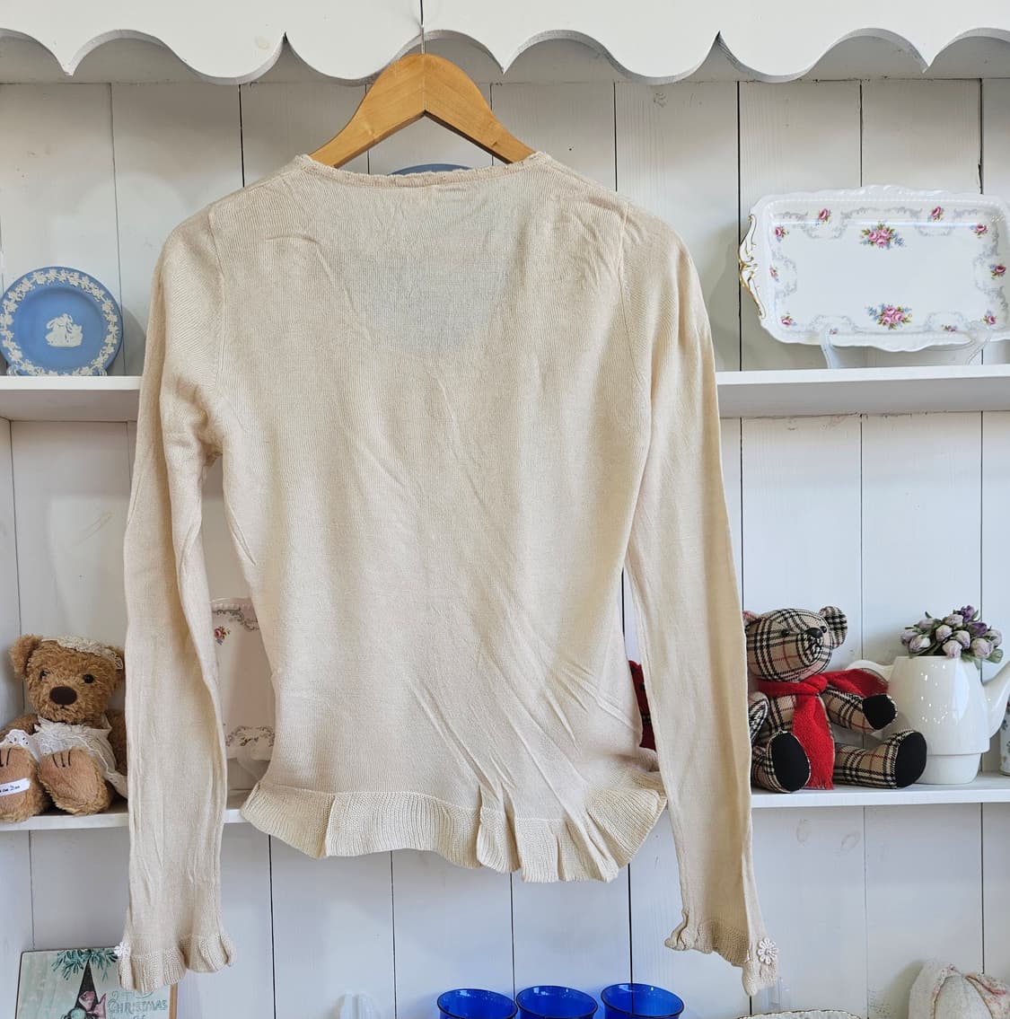 엑시즈팜(axes femme) 플라워 레이스 니트 가디건 상품이미지4