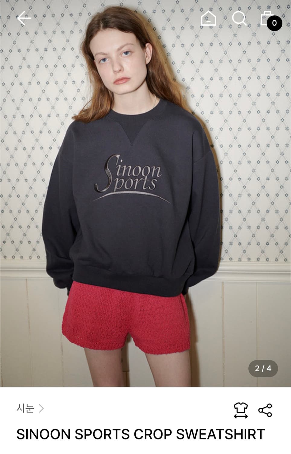 시눈 SINOON sports crop sweatshirt 상품이미지1