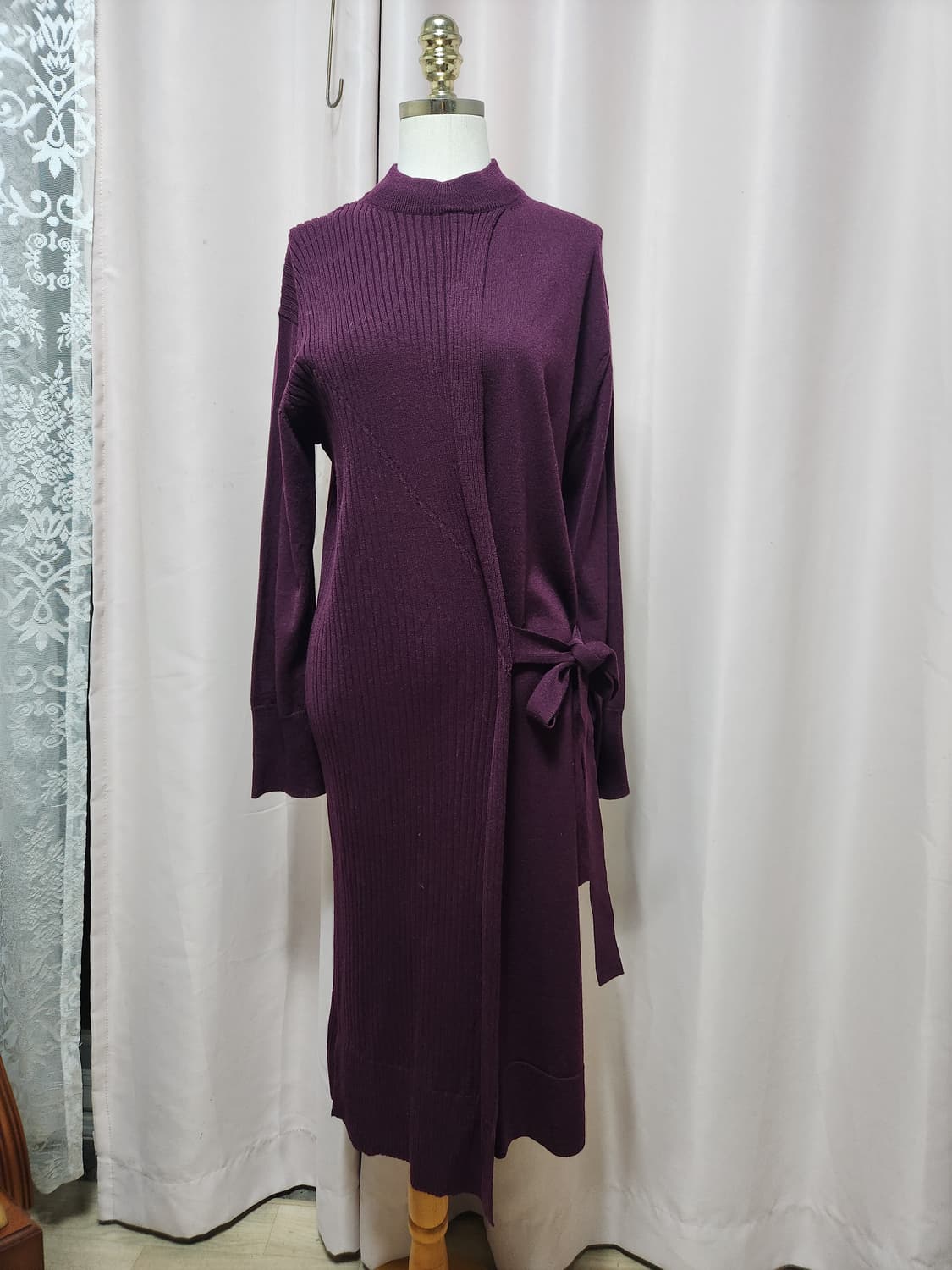 zucca 골지 니트 롱 원피스 퍼플 상품이미지2