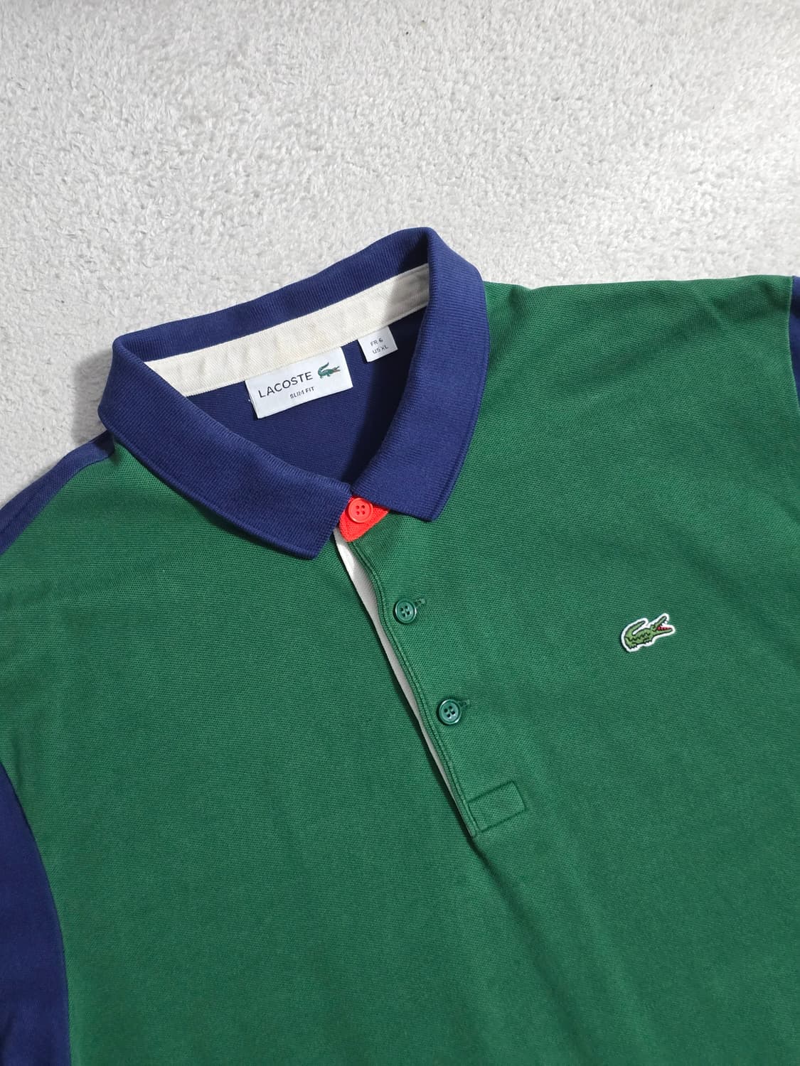 라코스테 Lacoste 멀티컬러 슬림핏 반팔 카라티셔츠 XL 상품이미지1