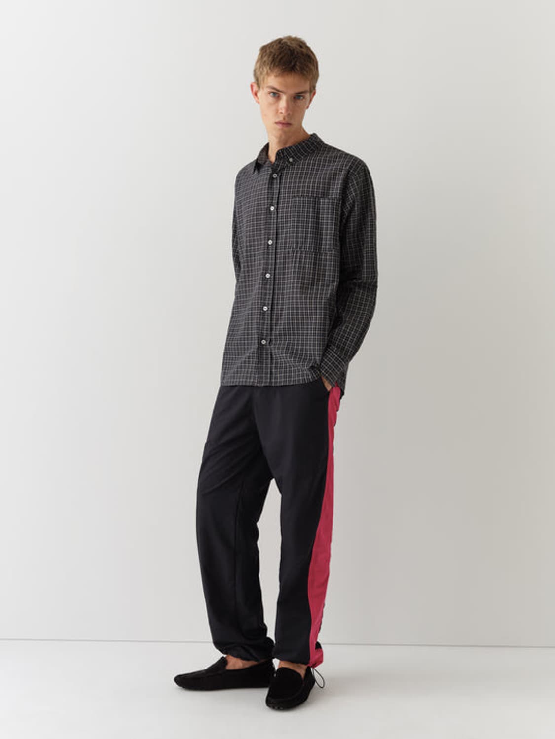 [L,XL]기마구아스 JEREMY 체크 셔츠/그레이 상품이미지3